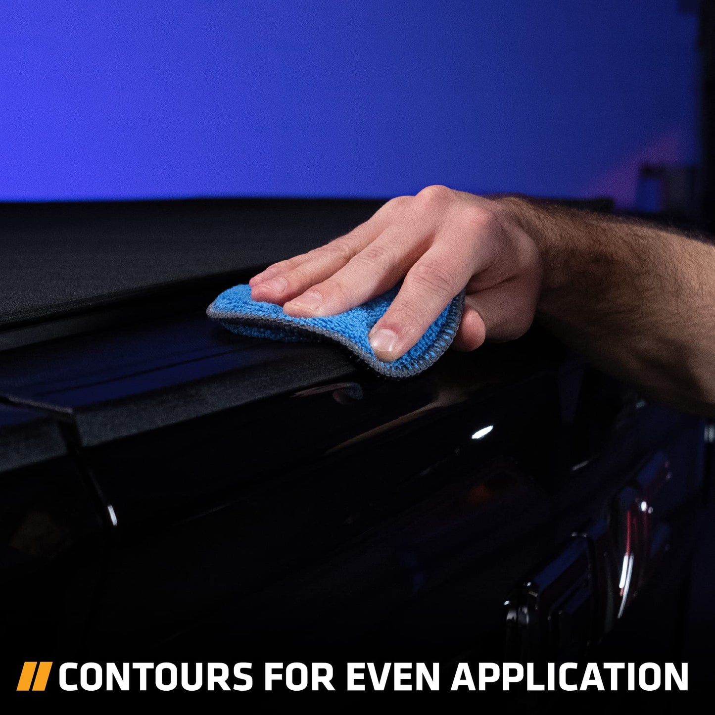 VIKING Microfiber Car and Tire Wax Applicator Pads and Cleaning Pads - Blue/Grey, 5 in. Diameter, 6 Pack