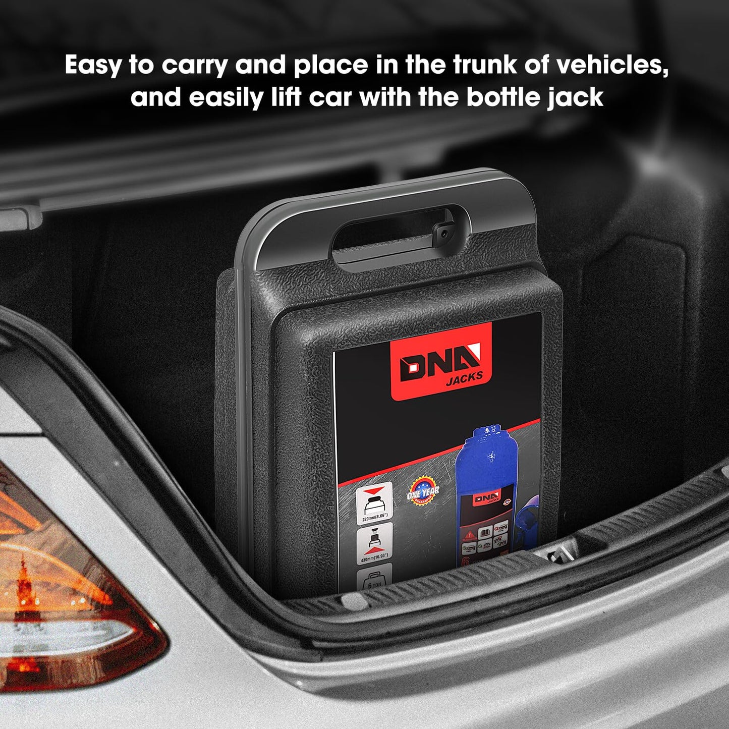 DNA MOTORING 6 tons / 13228 lbs Lifting Automotive Welded Hydraulic Bottle Jack for Repair Vehicle, Pickup, Truck, w/Manual Handle, Blue,TOOLS-00356