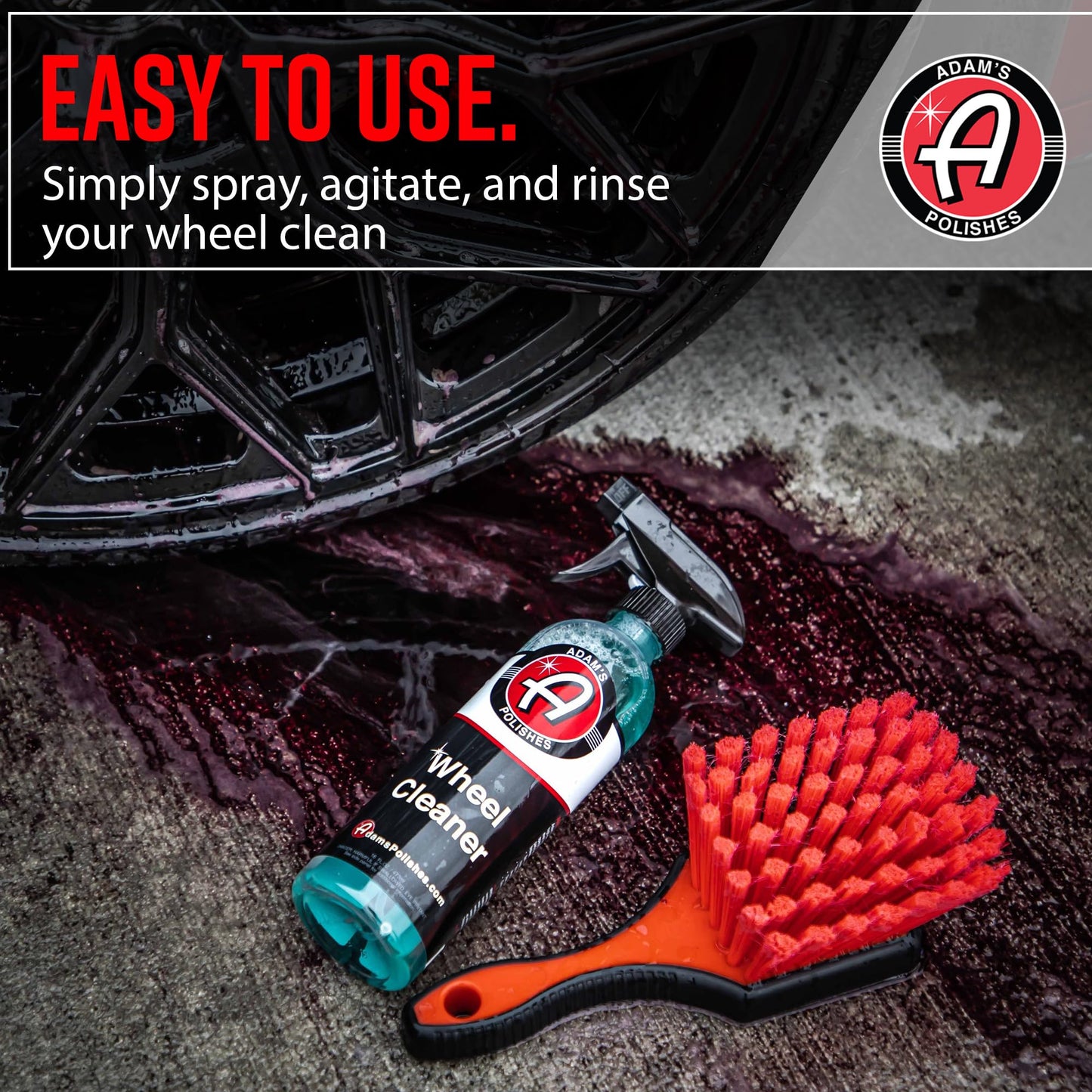 Adam's Polishes Wheel Cleaner 5 Gallon - Tough Wheel Cleaning Spray For Car Wash Detailing | Rim Cleaner & Brake Dust Remover | Safe On Chrome Clear Coated & Plasti Dipped Wheels | Use w/Wheel Brush