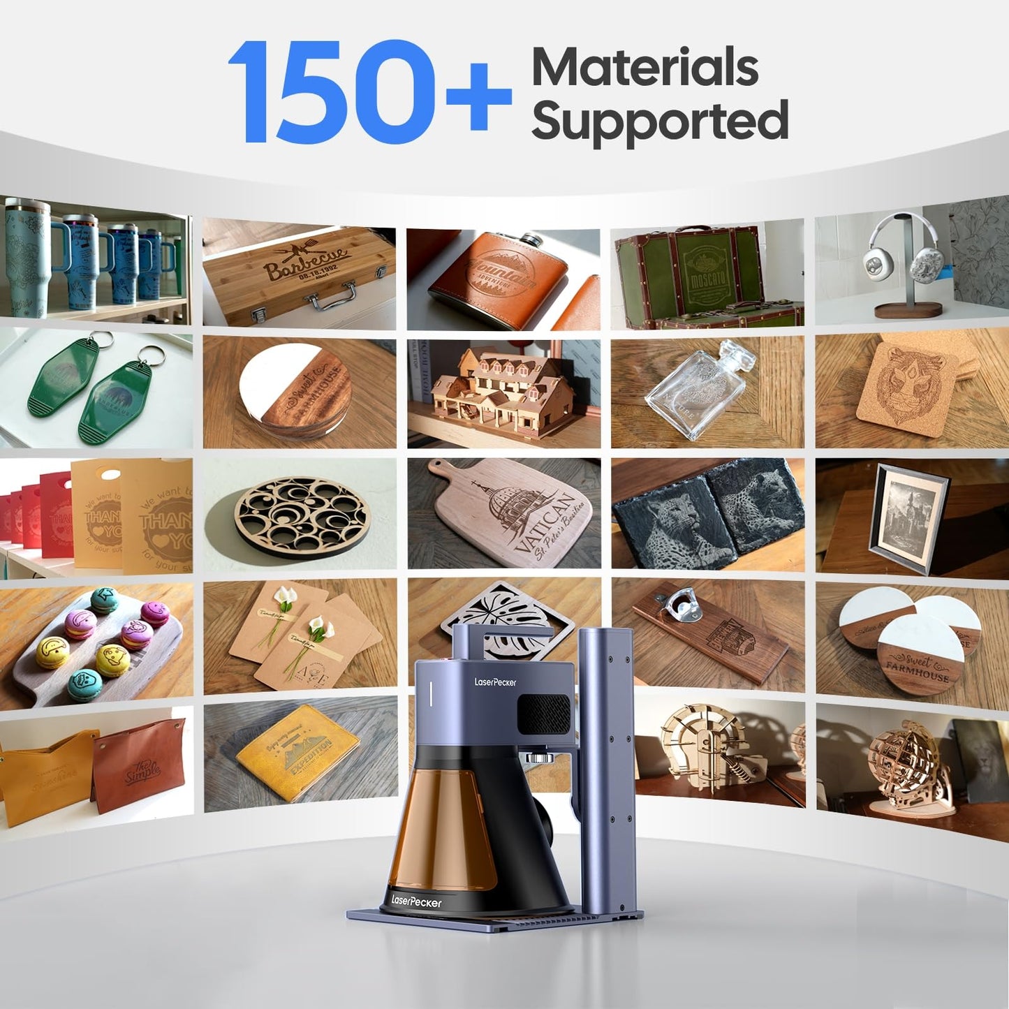 LaserPecker LP2 Plus (Basic) 10W Diode Laser Engraver, 4000mm/s Ultra-Fast Speed 4K Precision Portable Cutting & Engraving Machine for Wood, Leather, Acrylic, Coated Metal and etc.