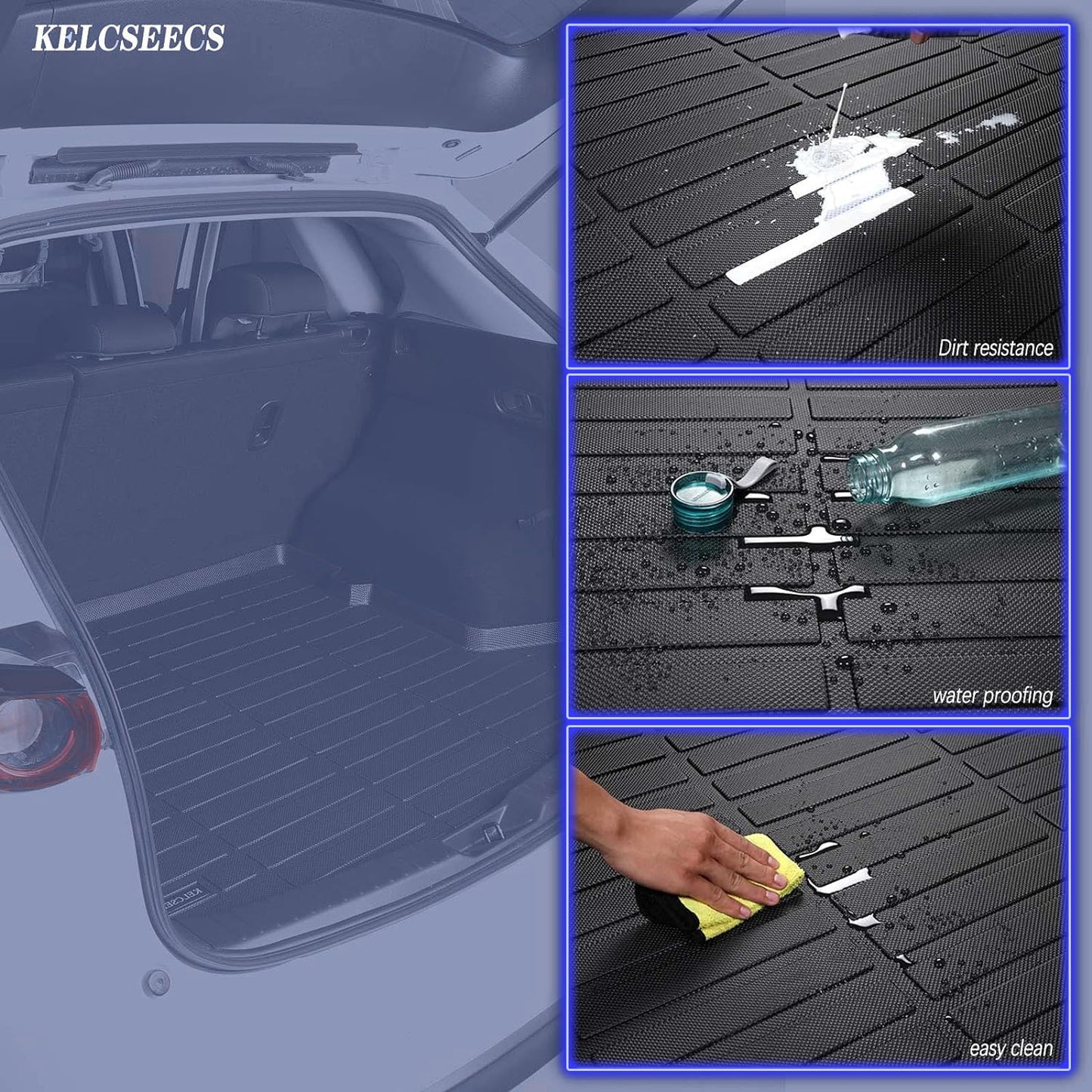 KELCSEECS® Floor Mats & Cargo Liner for 2026 2025 2024 2023 2022 Hyundai Tucson(Not Fit Hybrid) All Weather Car Mats Cargo Mat Floor Liners Trunk Mat Hyundai Tucson Trunk Liner Accessories Black