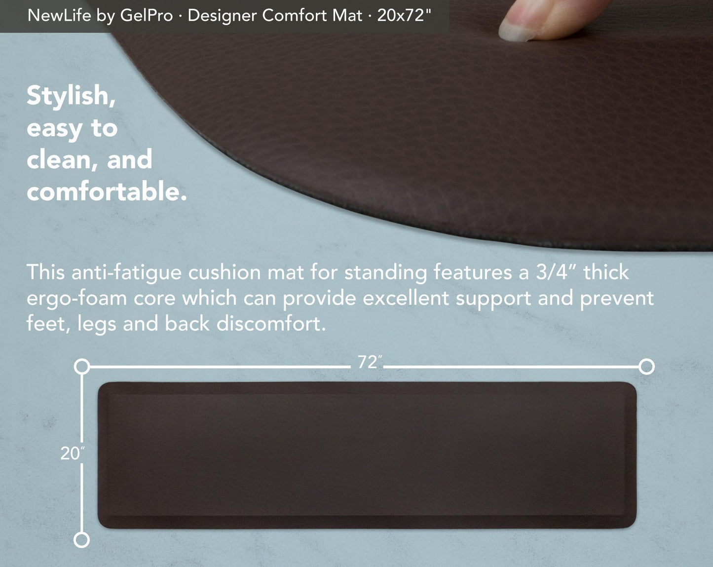 NewLife by GelPro Anti-Fatigue Designer Comfort Kitchen Floor Mat, 20x32", Rustic Texas Flag Stain Resistant Surface with 3/4" Thick Ergo-foam core for Health and Wellness