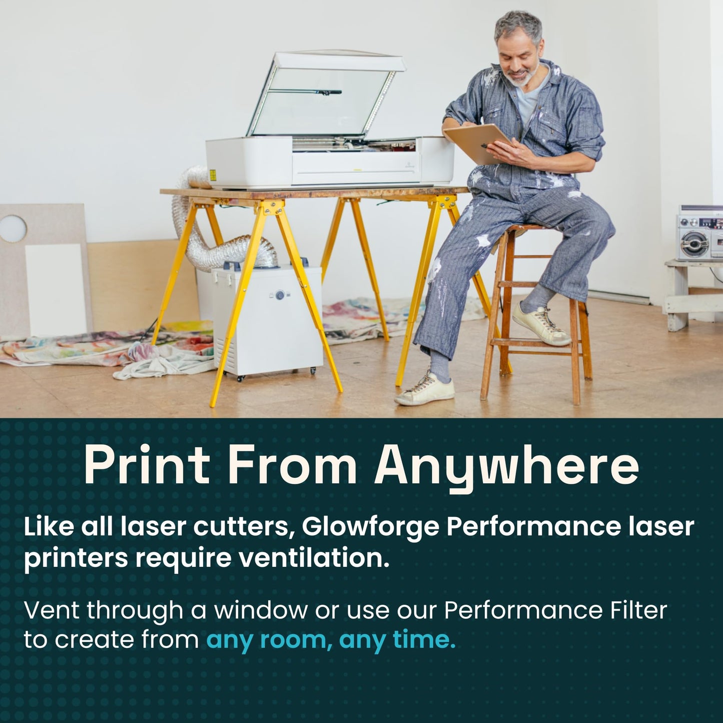 Glowforge Pro HD Laser Cutter and Engraver Machine with 45W CO2 Laser - Ultimate Power Laser Engraver with Cooling for Fast Laser Engraving on Wood, Leather, Metal, and Stone