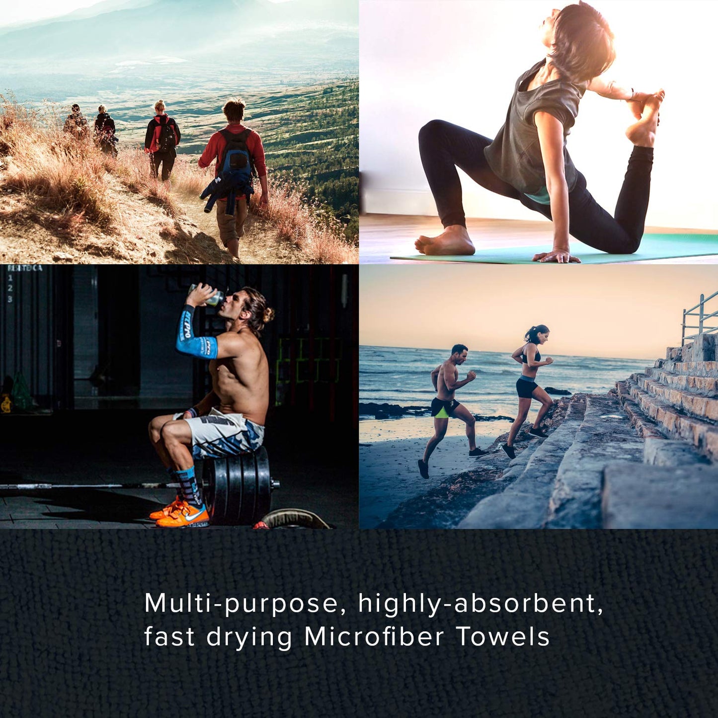 Arkwright Microfiber Gym Towel - (Case of 180) Bulk Soft Lightweight Quick Dry Hotel Quality Hand Towels, Sweat Absorbent, Perfect for Workout, Yoga, Spa, Bathroom, 15 x 24 in, Navy