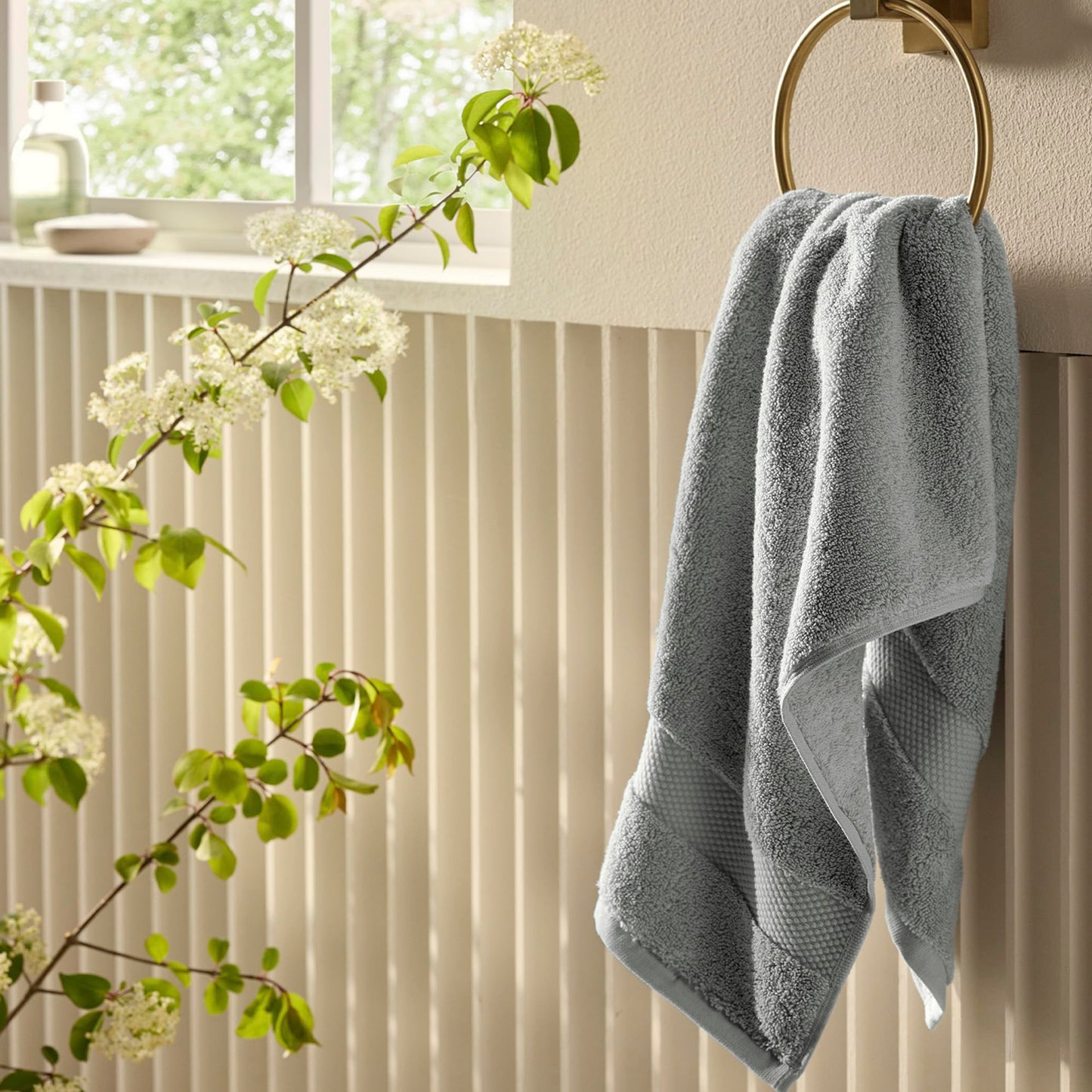 BOLL & BRANCH Plush Bath Towel Set - Shore - 6 Piece - Includes 2 Bath Towels, 2 Hand Towels & 2 Washcloths - 100% Organic Cotton - Ultra Soft & Luxurious - Quick Absorbing