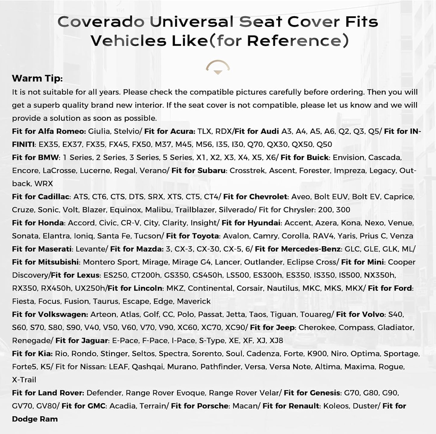 Coverado Seat Covers Full Set, Car Seat Cover Black, Seat Covers for Cars, Car Seat Protector, Nappa Leather Car Seat Cushion, Waterproof Car Seat Covers Front Seats and Back Fit for Most Cars