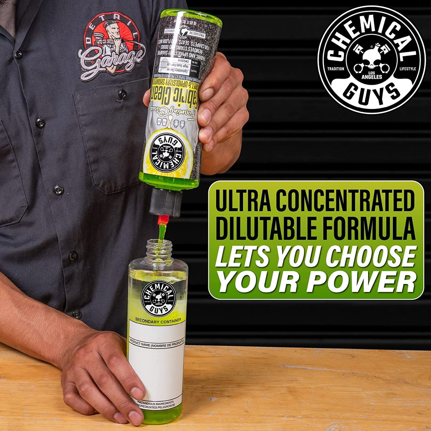 Chemical Guys Foaming Citrus Fabric Clean & Drill Brush Kit - High-Foaming Stain & Odor Remover for Car Carpets, Upholstery & Floor Mats - Deep Cleans & Deodorizes, Citrus Scent - 16 fl oz