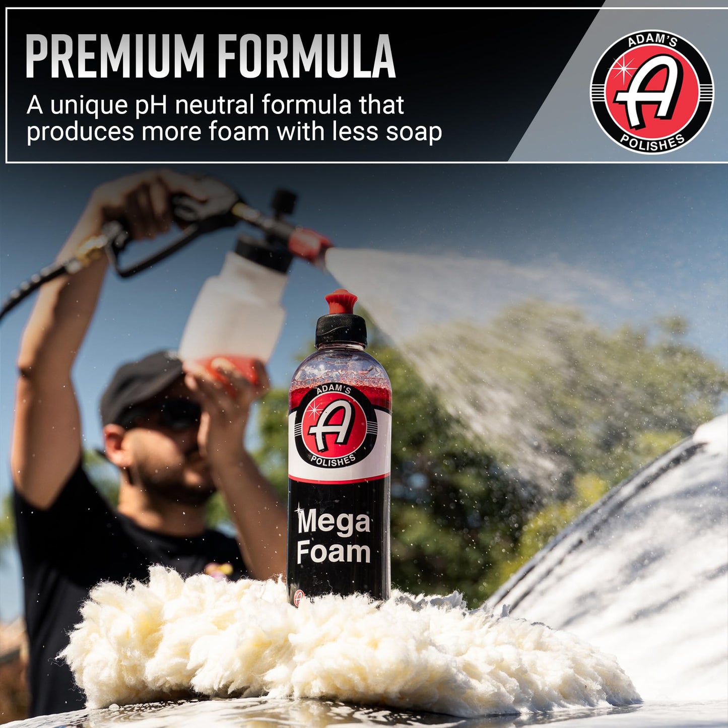 Adam’s Mega Foam (5 Gallon) - Detailing pH Neutral Car Soap For Car Washing, Concentated For Use In Car Wash Bucket, Foam Cannon & Foam Gun, Won't Strip Car Wax, Sealant or Ceramic Coating