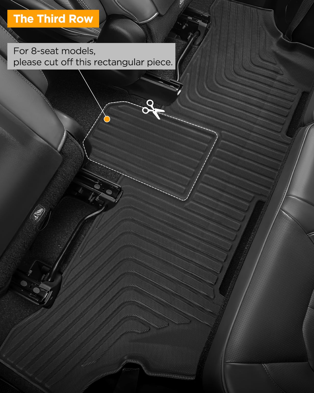 for Chrysler Pacifica 2017-2024 2025 7/8 Passenger (No Hybrid) Floor Mats Cargo Liner Trunk Carpet All Weather TPE Mat for Voyager 2020-2025, for Pacifica/Voyager 2018 2019 2021 2022 2023 Accessories