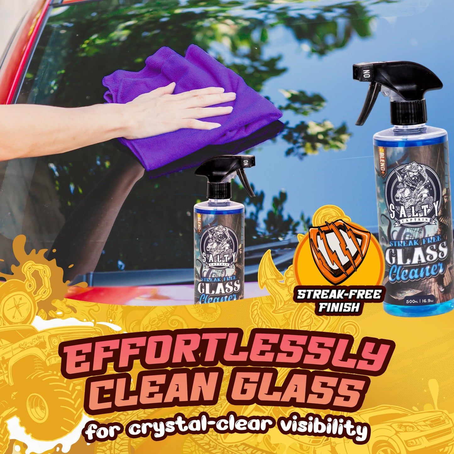 Salty Captain Mega 20-Piece DIY 4WD Cleaning Kit – All-in-One Car Detailing Kit with 2x Buckets, Towels, Brushes & 6x Cleaning Fluids – Foam Blaster compatible with Garden Hose – Premium Quality