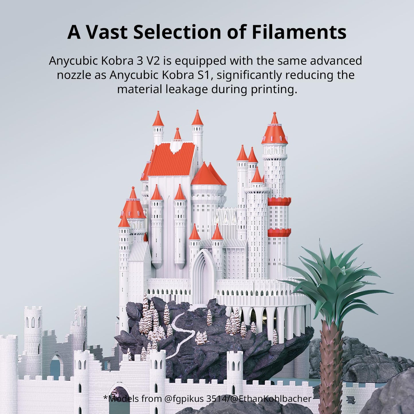 Anycubic Kobra 3 V2 Combo 3D Printer, Smart Multicolor Printing Up to 600mm/s Print Speed, Active Filament Drying Enhanced Auto-Leveling for Higher Success Rates, 10.0'' x 10.0'' x 10.2''