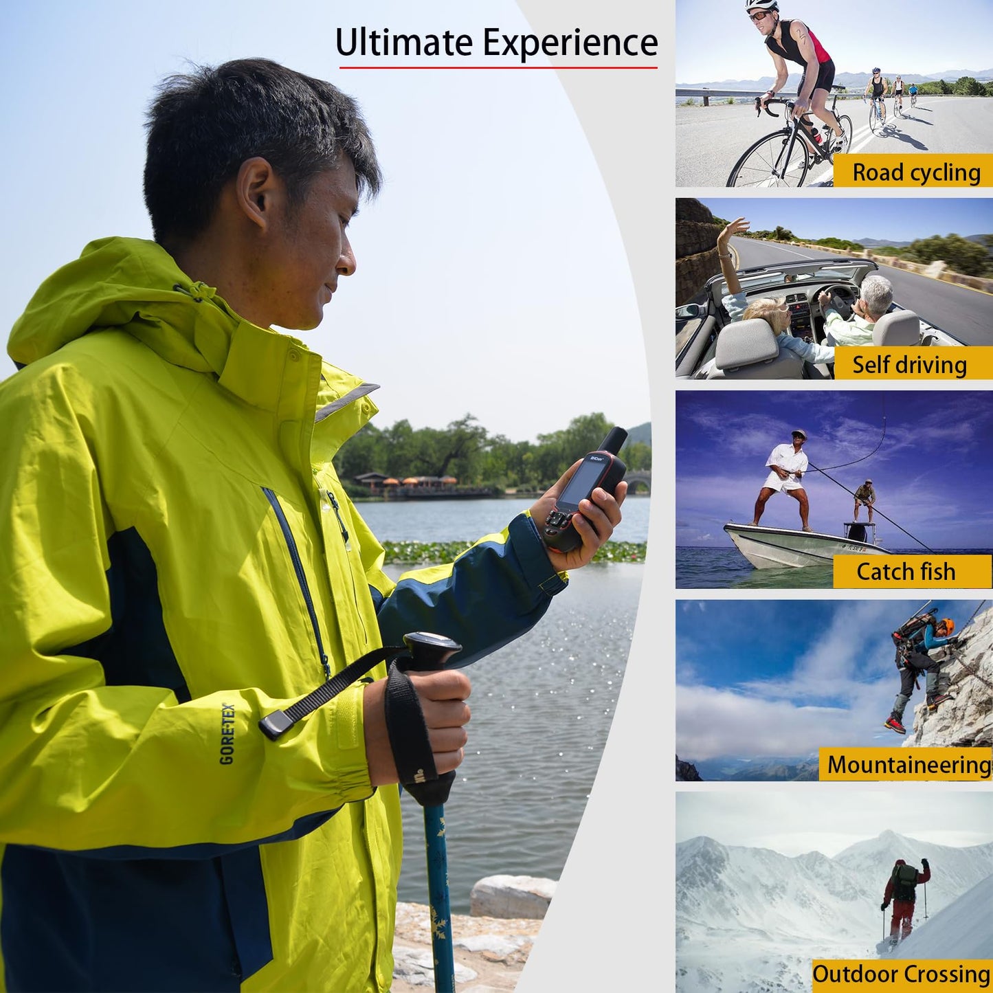 BHCnav NAVA Pro F78 Waterproof Handheld GPS Units,Button-Operated Handheld with Altimeter,Thermometer and Compass-2.8" Color Display, Expanded Satellite Support and Multi-Band Technology