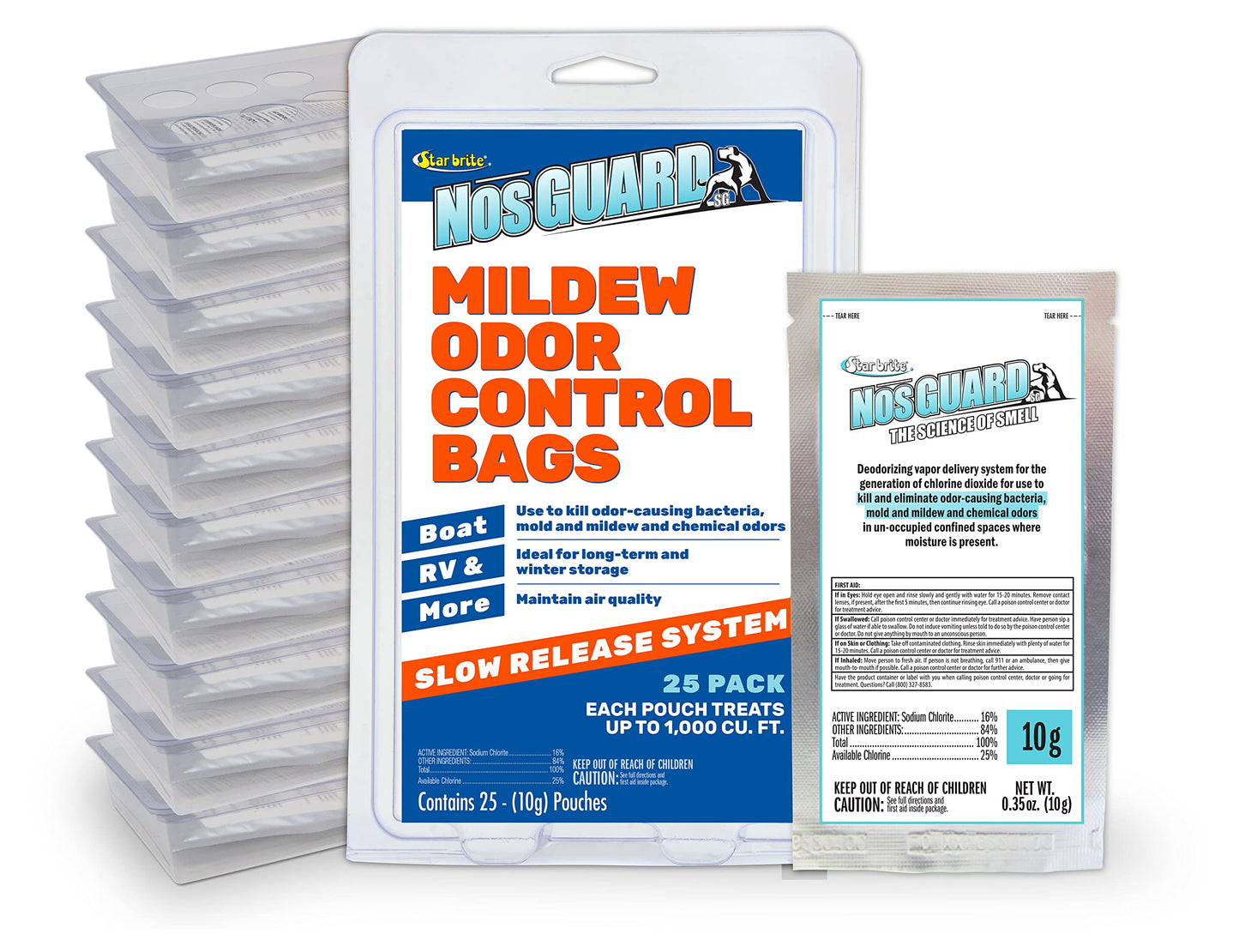 STAR BRITE Mildew Odor Control Bags 25 Pack 10 gram (089924)