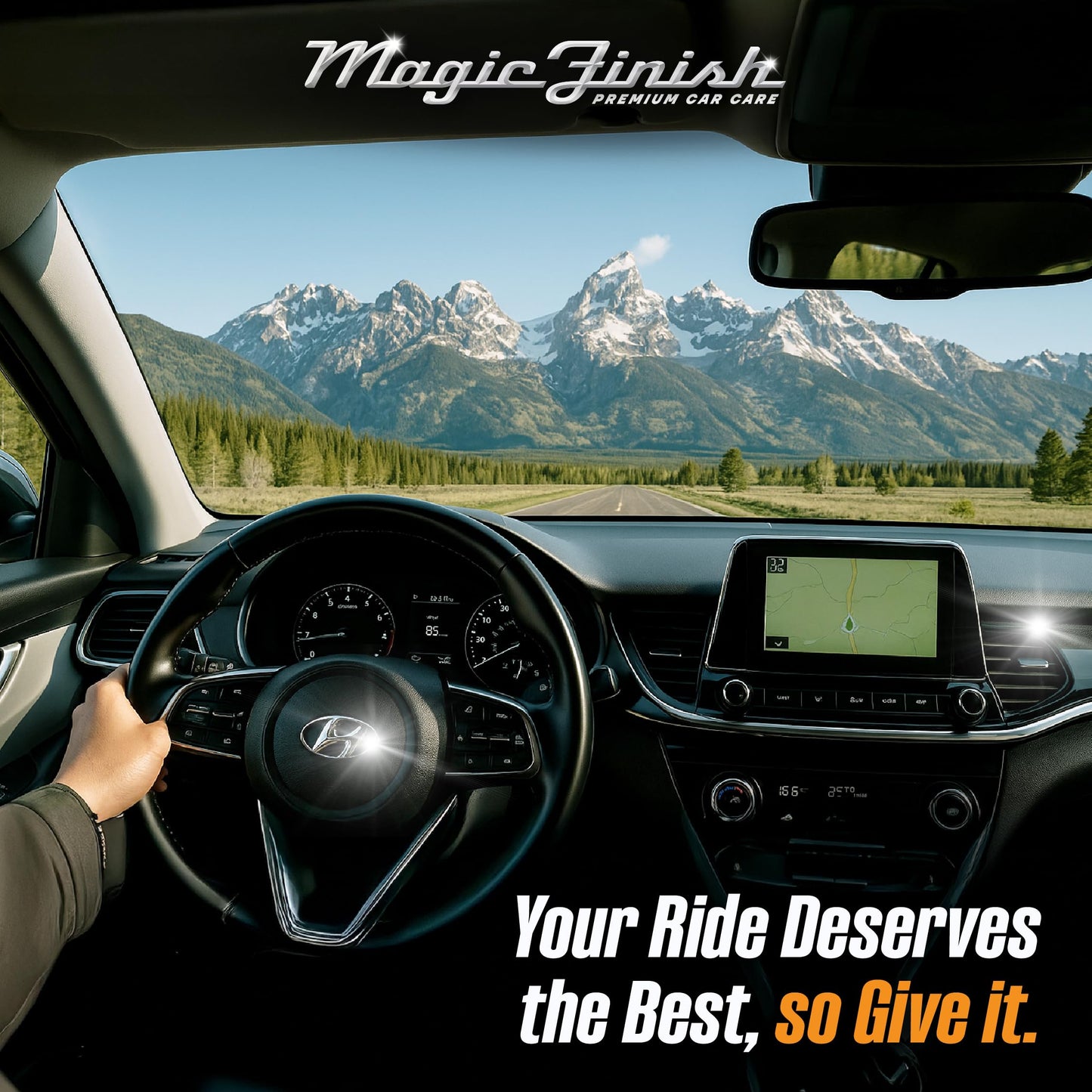 Magic Finish Interior Cleaning Spray (16 fl oz) – All-in-One Car Cleaner Spray for Seats, Dashboards & Consoles – Fast-Acting Car Cleaning Supplies for Rubber, Plastic, Carpet & Upholstery