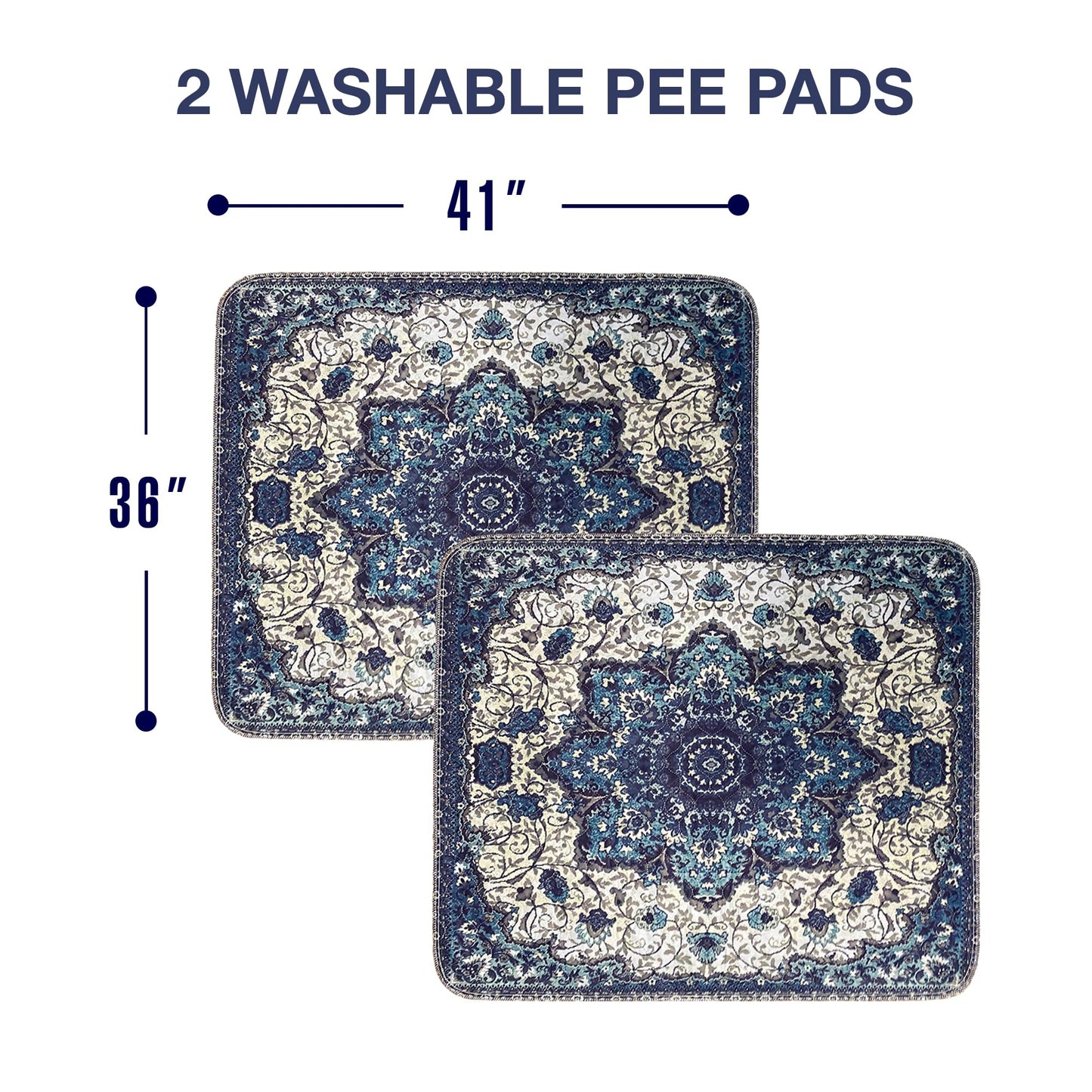 PUPIBOO Washable Pee Pads for Dogs - Super Absorbent Reusable Puppy Training Pads - 100% Waterproof, Leak-Proof & Non-Slip Whelping Pads for Pet Housebreaking