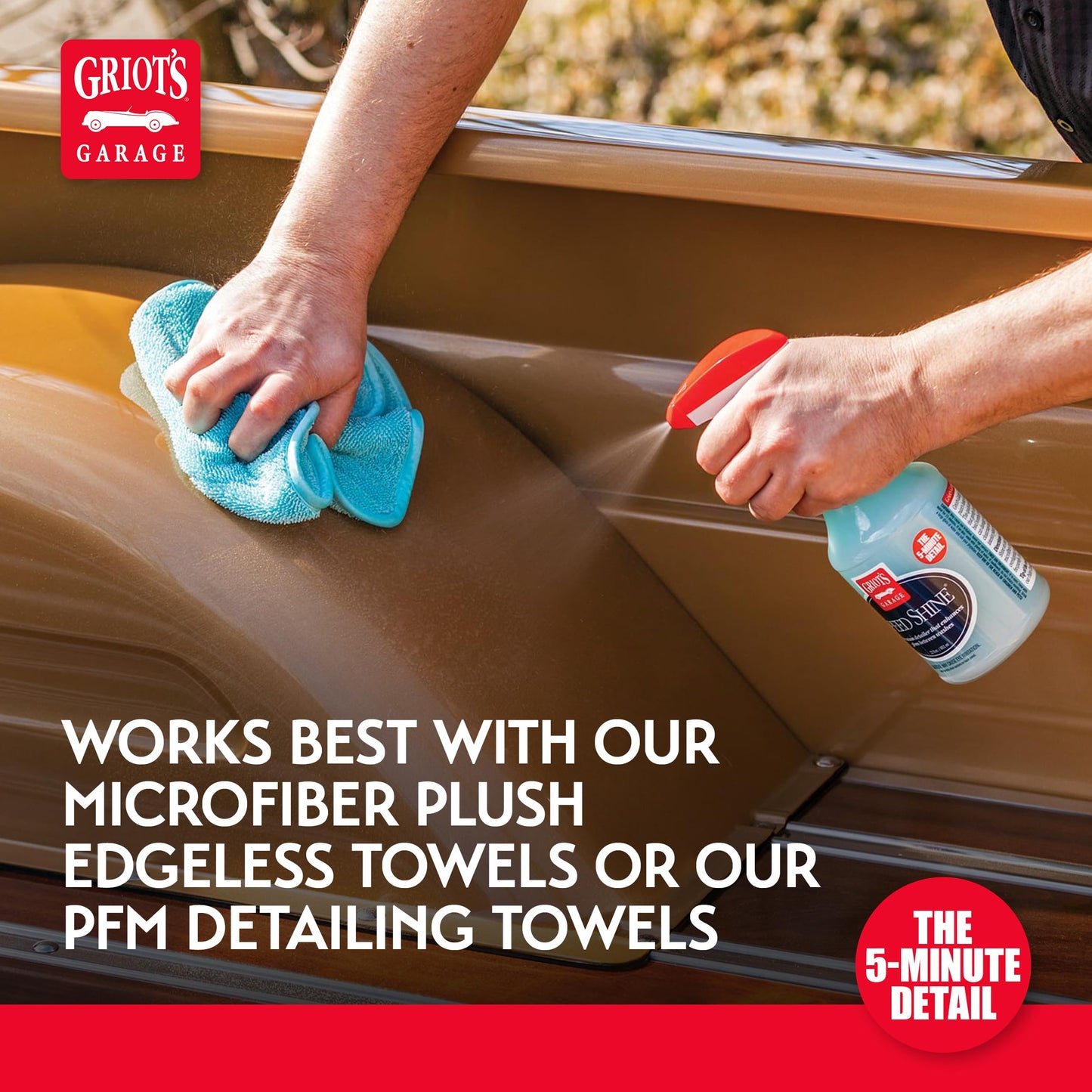 Griot's Garage Speed Shine for Car Detailing, Quick Detailer for All Exterior Surfaces, Trim and Wheels, Provides a Glossy Finish, 10950, 22 oz