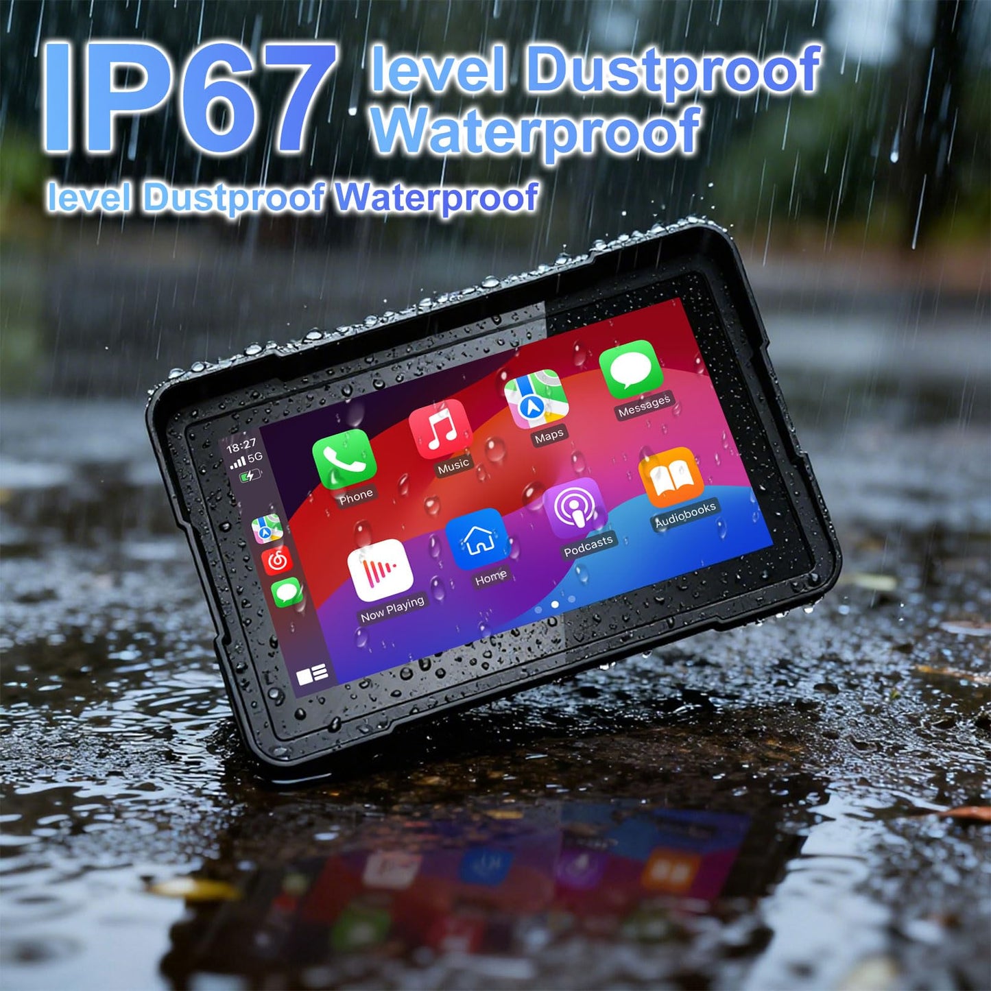 FancyTiger BM700 for BMW Motorcycle CarPlay & Android Auto, 7" IP67 Waterproof GPS Navigation Screen, Data Reading, Native Wonder Wheel Control, BT, TPMS, Light Sensor, Music Sharing, Intercom,16-Pin