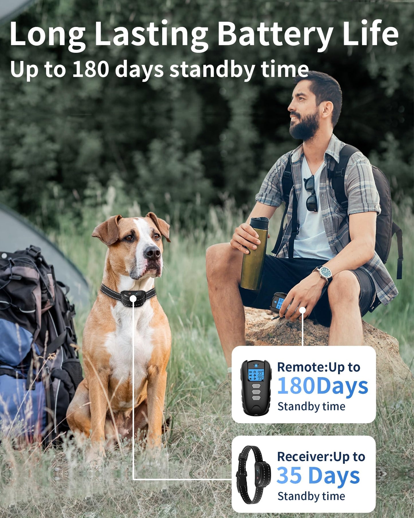 Dog Training Collar with Remote - Waterproof Shock Collar for Dogs Adjustable Levels (1-99) Beep Vibration Shock Flashlight Rechargeable Dog E Collar for Training Small Medium and Large Dogs