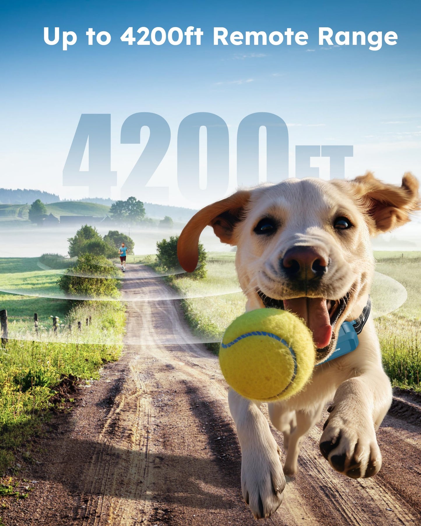 Jugbow Dog Shock Collar - 4200FT Dog Training Collar with Remote, IPX7 Waterproof Electric Collar with 4 Training Modes, Security Lock, Rechargeable e-Collar for All Breeds, Sizes, Blue