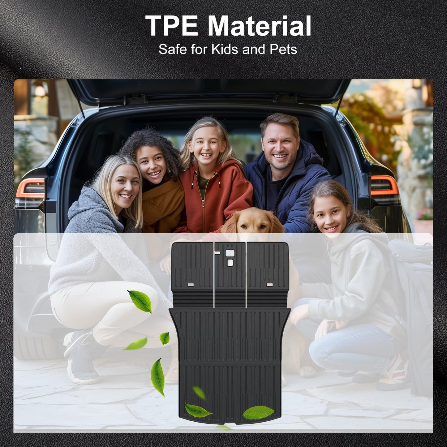 Foronetry Floor Mats for 2025 2026 Tesla Model Y Juniper, 8PCS All Weather Full Set Cargo Liners Accessories, 3D TPE Odorless Floor Mat Trunk Frunk Rear Well Mats Custom for 5-Seater(Not Fit 7Seat)