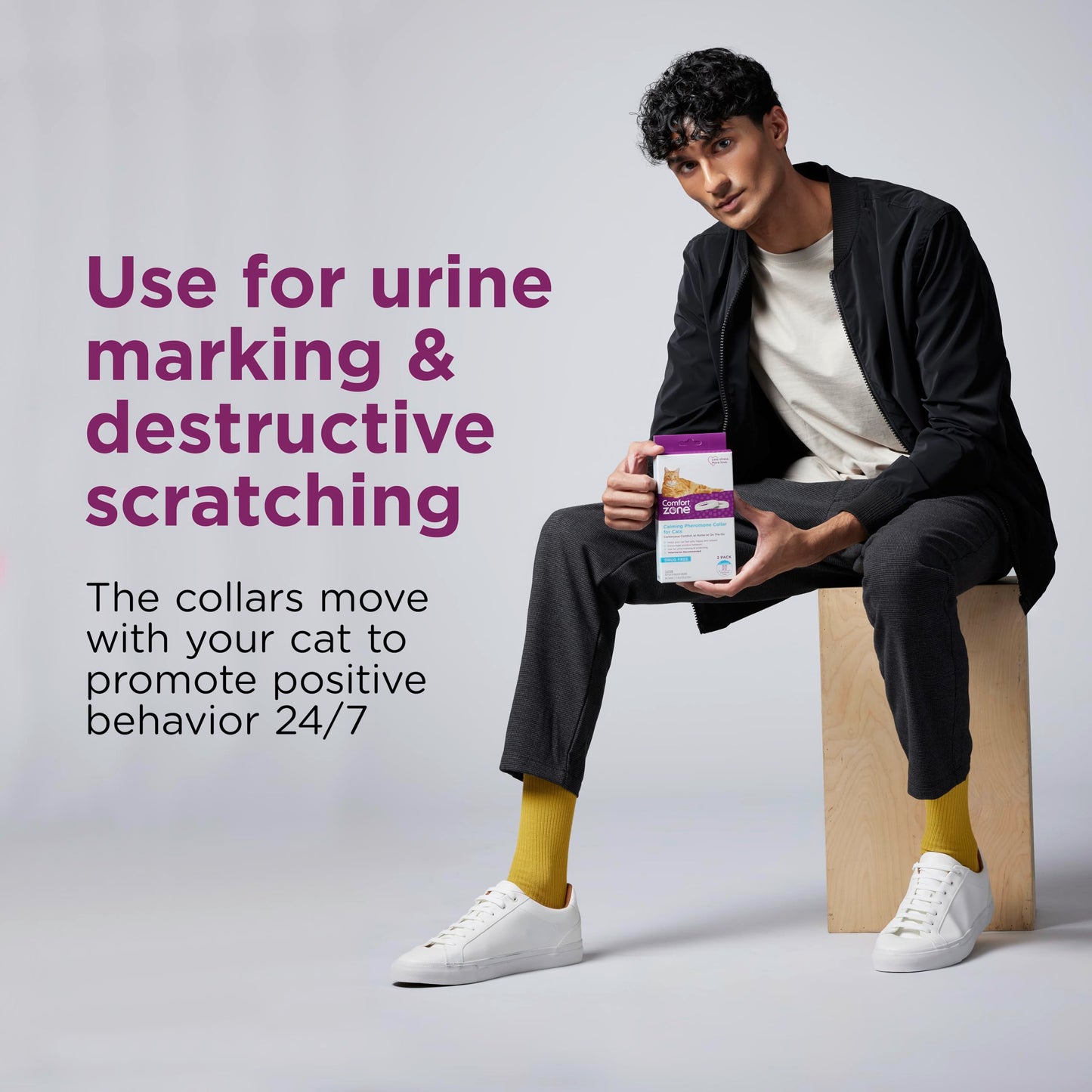 Comfort Zone Cat Calming Collar Savings Pack: 2 30-Day Calming Collars for 60 Days of Calm; Cat Pheromones Help Anxiety, Reduce Stress, Urine Marking, Scratching; Indoor or Outdoor Cats; Long-Lasting