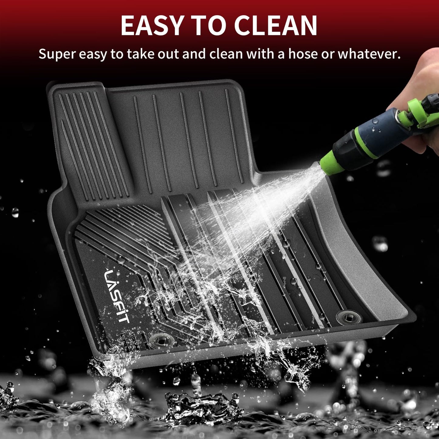 LASFIT Floor Mats for Toyota Camry 2024-2018 FWD Only (Not Fit Hybrid or AWD), All Weather Custom Fit Floor Liner for Camry L/LE/SE/TRD/XLE/XSE Front & Rear 2 Row Car Mats, Black