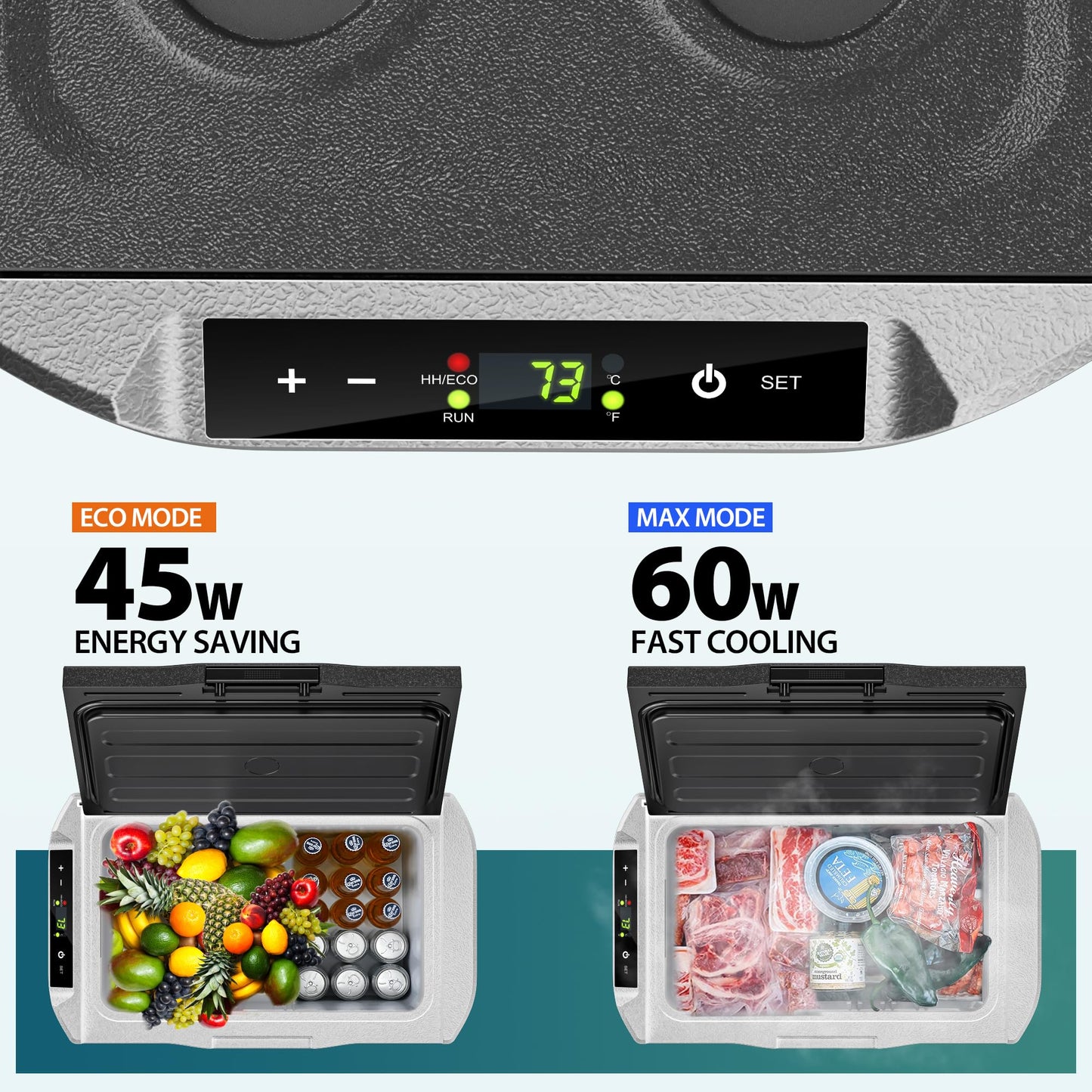 EUHOMY 12 Volt Refrigerator, 22QT(21L) 12V Cooler, Compressor Electric Cooler -4℉~68℉, 12V Fridge 12/24V DC 100-240V AC, Portable Freezer for Camping, Travel, Truck, Home