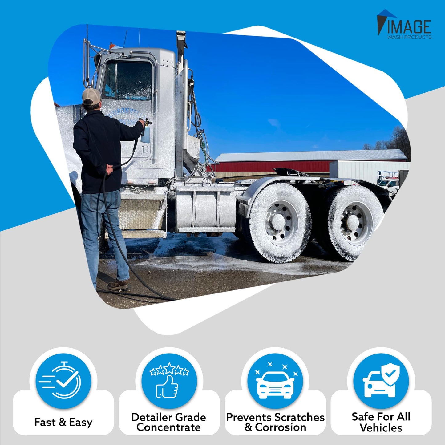 Image Wash Products Wax Replacement (Foamable) - Protectant for Any Size Vehicle. Foam On/Rinse Off (5 Gallon)