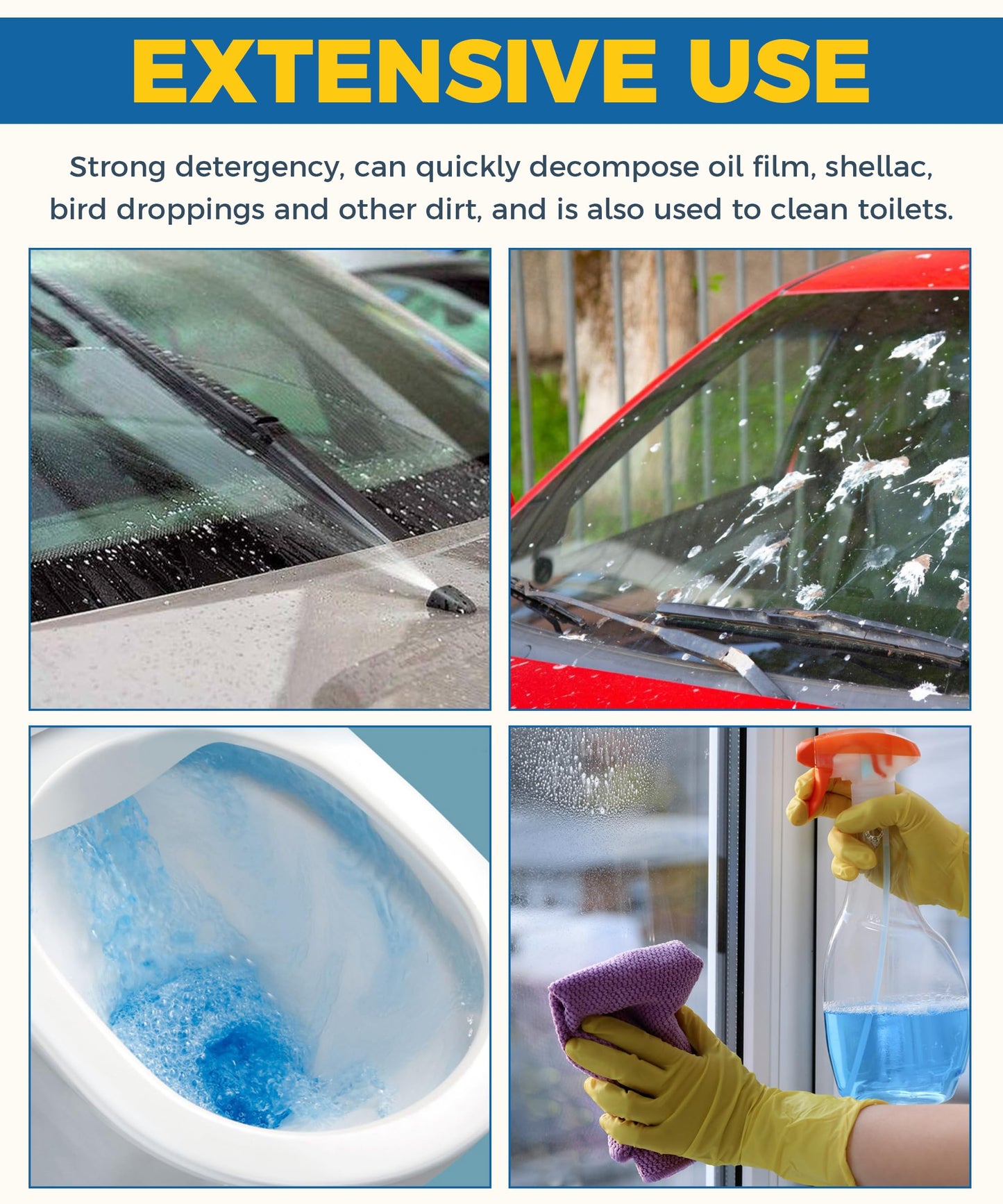 UBOG 100PCS Windshield Wiper Fluid,Car Windshield Washer Fluid,Car Accessories Windshield Washer Tablets,Car Washer Fluid Tablets,Car Windshield Washer Concentrate,Use for Remove Windshield Stains