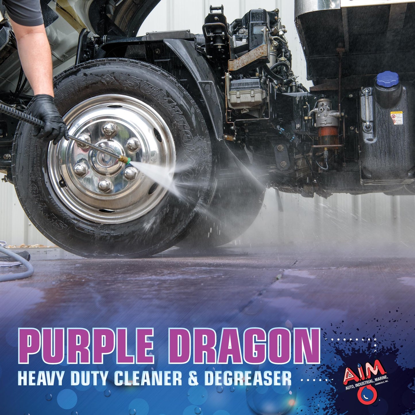 AIM Chemicals Purple Dragon Heavy Duty Degreaser – For Cars, Trucks, Equipment, and Concrete. Powerful wheel & tire cleaner for industrial use & car detailing. Compatible with wheel brush - 5 Gal
