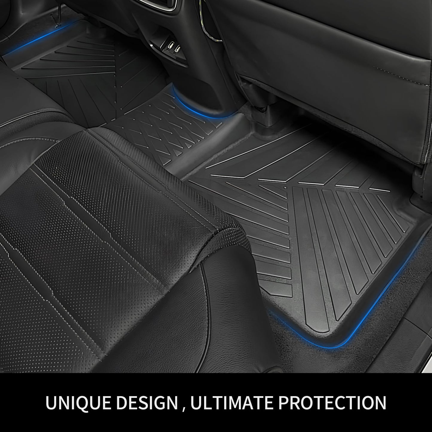 OEDRO Floor Mats Fit for 2017-2022 Honda CR-V (NOT for Hybrid), TPE All-Weather Custom Fit for Front, Rear & Cargo Mat in Lower Position, Honda CRV Mats Accessories, Black