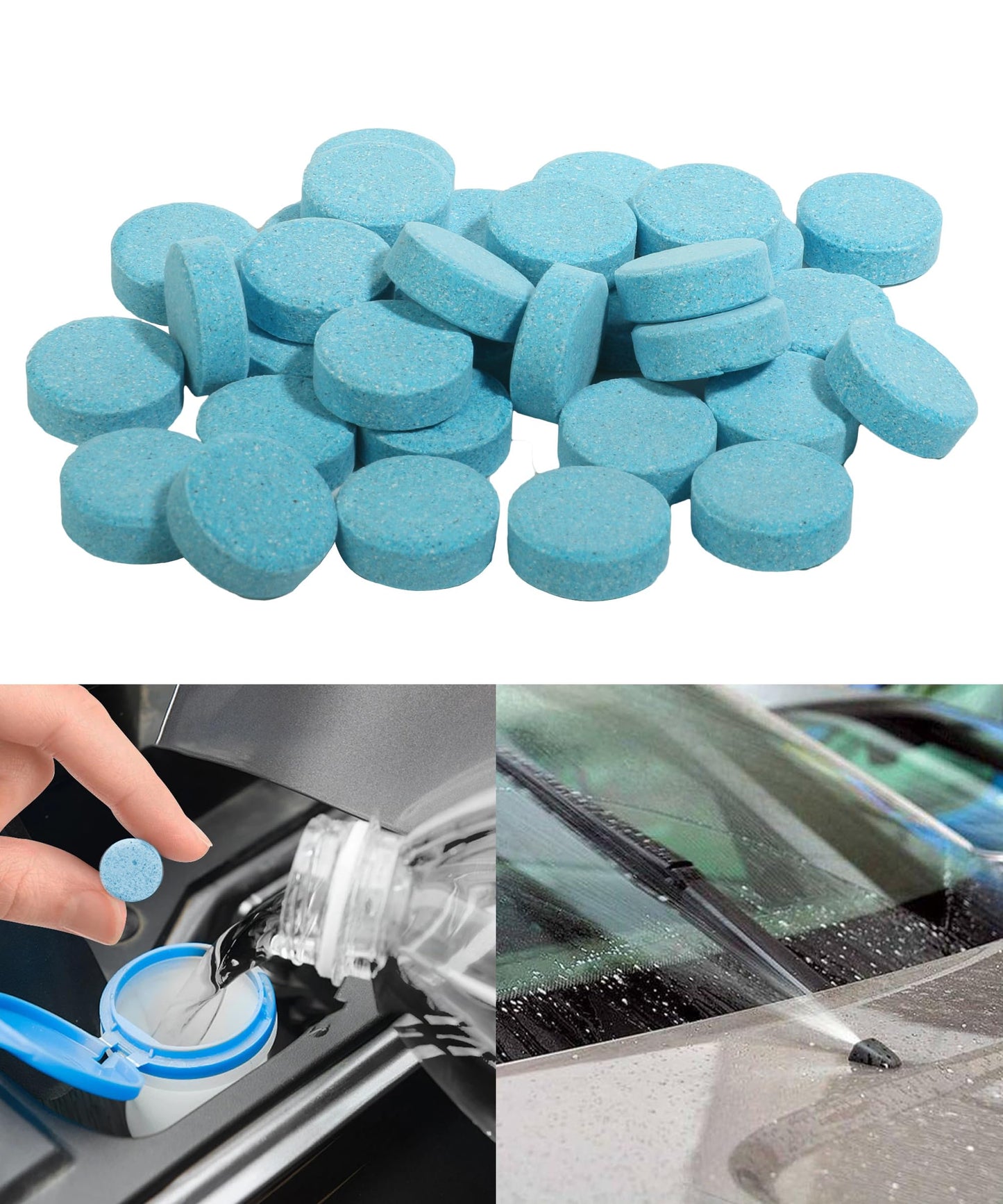 bylikeho 50PCS Windshield Washer Fluid,Windshield Wiper Fluid,Car Accessories Wiper Fluid Concentrate,Car Windshield Washer Fluid Concentrated Clean,Remove Glass Stains,Fit for Car Window Glass