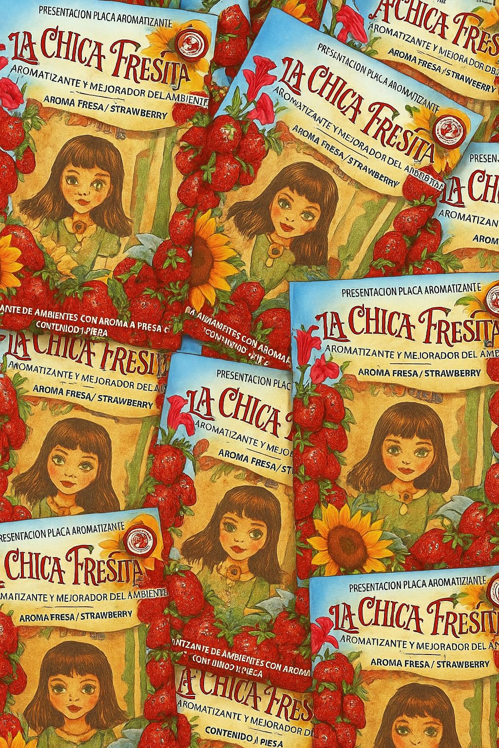 100 pcs Strawberry La Chica Fresita air Fresheners Aromatizante Fresa