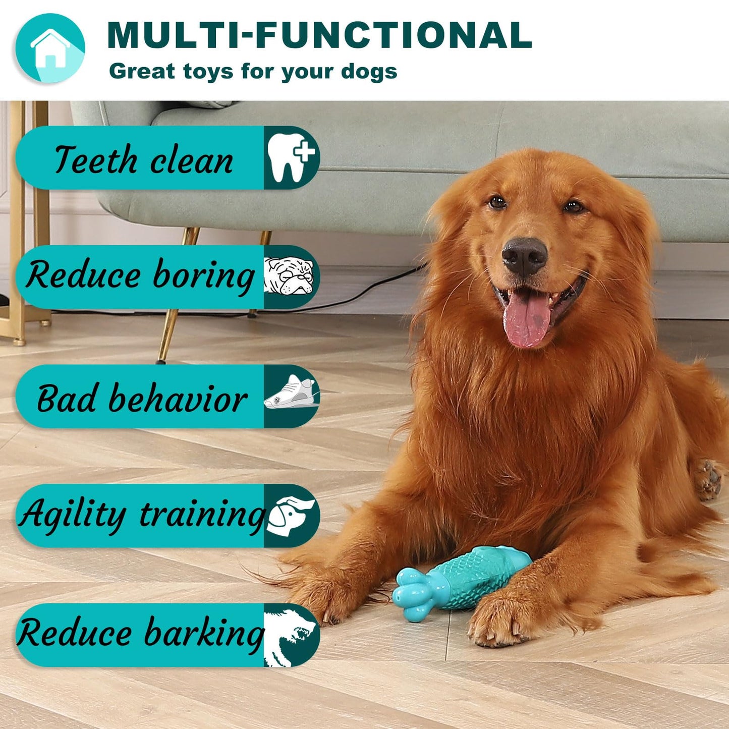 BoYoYo Dog Products Chew Toys, Squeaky Indestructible Dog Toys for Aggressive Chewers, Pet Supplies, Super Chewer, Heavy Duty