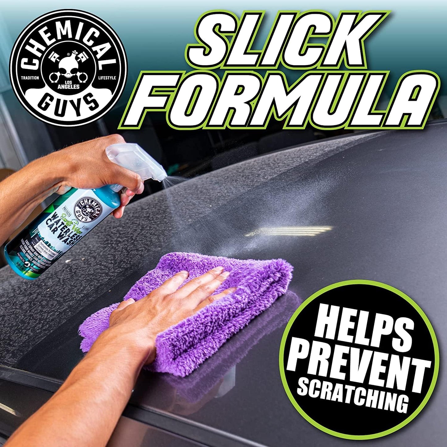 Chemical Guys Swift Wipe Waterless Car Wash Spray – Safe Cleaner for Cars, Trucks, Motorcycles, RVs, Chrome, Paint & Glass – High Gloss Finish – 32 fl oz