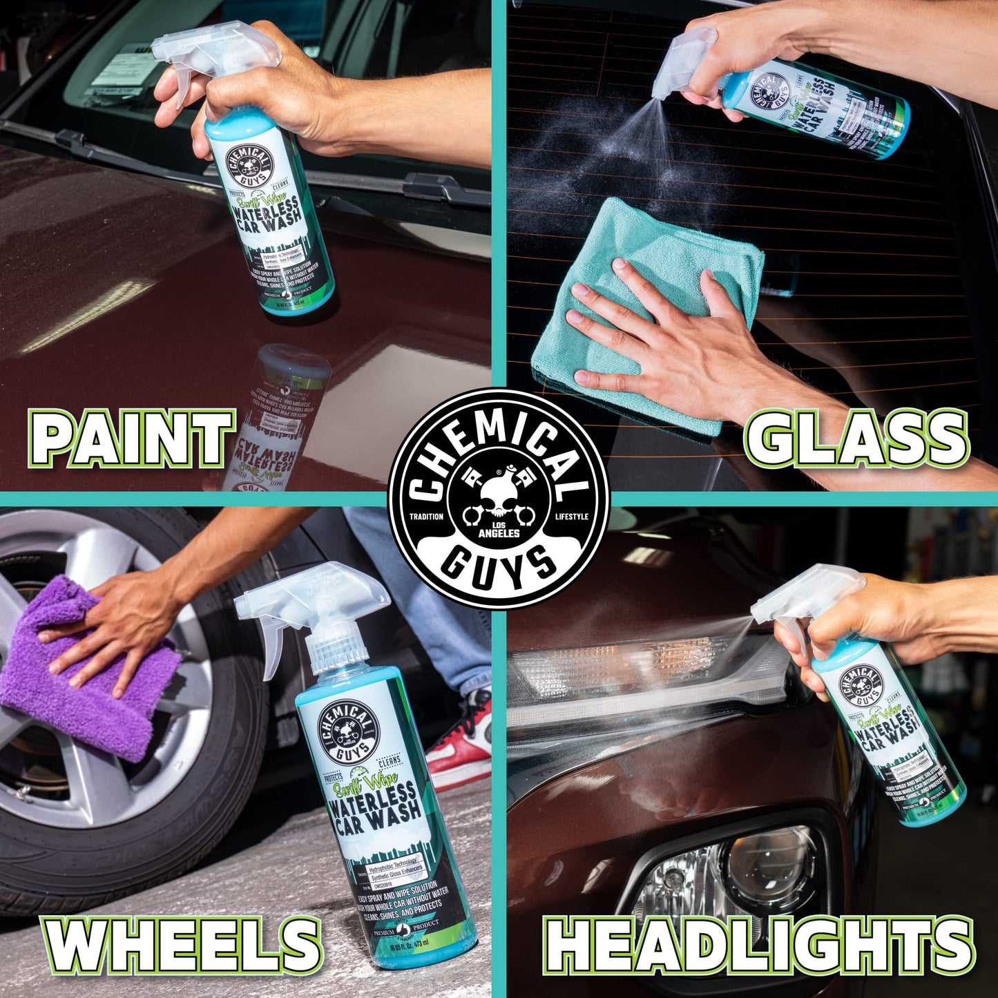 Chemical Guys Swift Wipe Waterless Car Wash, Safe for Cars, Trucks, Motorcycles, RVs & More, 16 fl oz