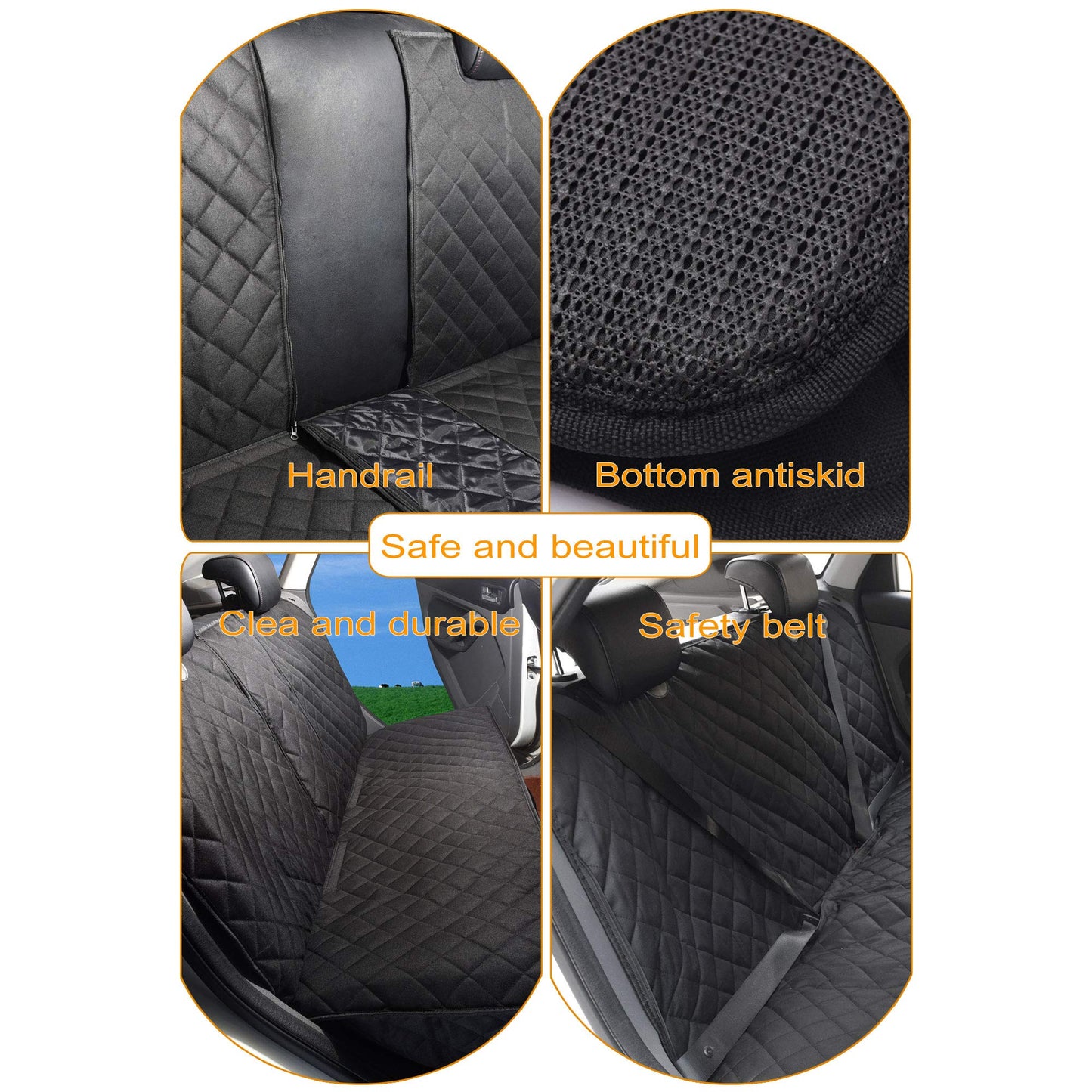 JSTHT Dog Car Seat Cover for Back Seat 100% Waterproof Car Seat Cover Protector for Dogs in Car Nonslip Scratch Proof Durable Dog Seat Cover for Cars SUV &Truck
