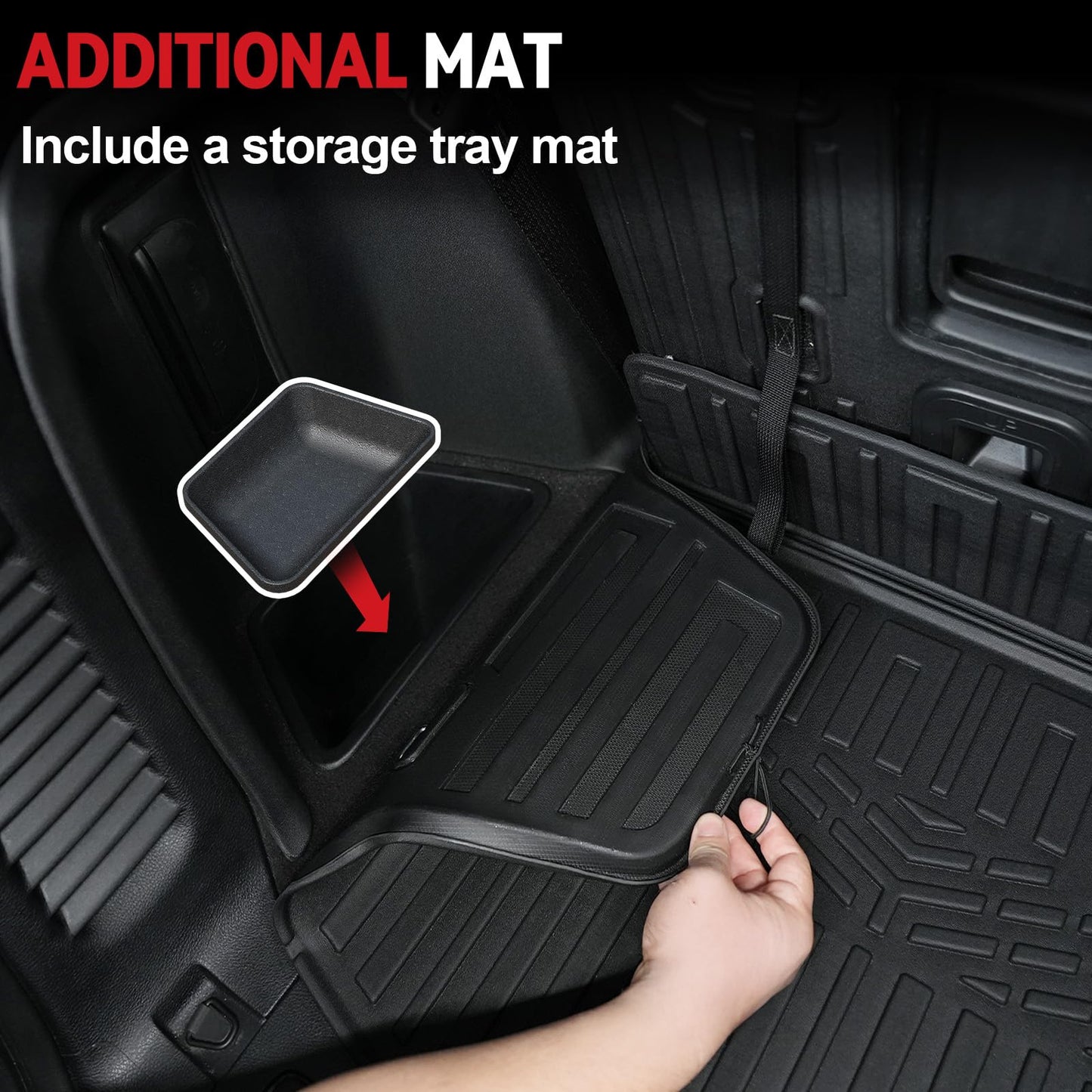 GALVAGNITE Floor Mats for 2016-2024 2025 Dodge Durango 6-seat, All Weather TPE Cargo Liner Cargo Mat and 3rd Row Backrest Mats for Durango Accessories