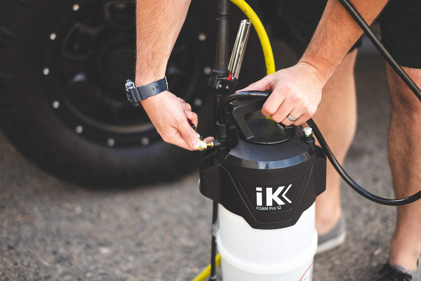 Goizper Group iK Sprayers - Foam Pro 12 Pump Sprayer - Professional Auto Wash & Detailing, Dry/Wet Foam Spray, Pressure Release Safety Valve, PVC Hoses (6 Liters)