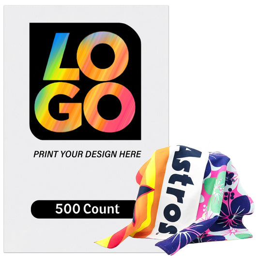 USMG Custom Full Color Microfiber Rally Towel 11x18 – Personalized Sports Spirit Towel for Events, Teams & Promotions (White, Qty 500)