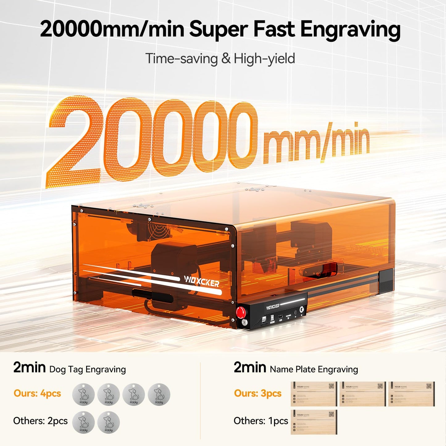 Laser Cutter and Engraver Machine, Woxcker L2 MAX 10W Enclosure Laser Engraving Machine, 300x300mm Bed Size CNC Engraving Machine 0.01mm High Precision Engraver for Wood Stainless Steel Glass Metal