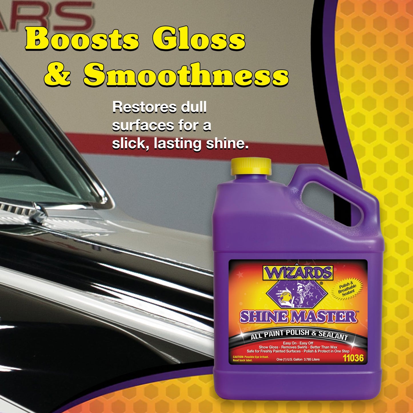 Wizards Shine Master Polish and Breathable Sealant - 1 Gallon - No Wax or Free Silicone - Polishes and Protects with No Greasy Film - Wax Replacement Car Polishing Compound for Boat and Car Polish