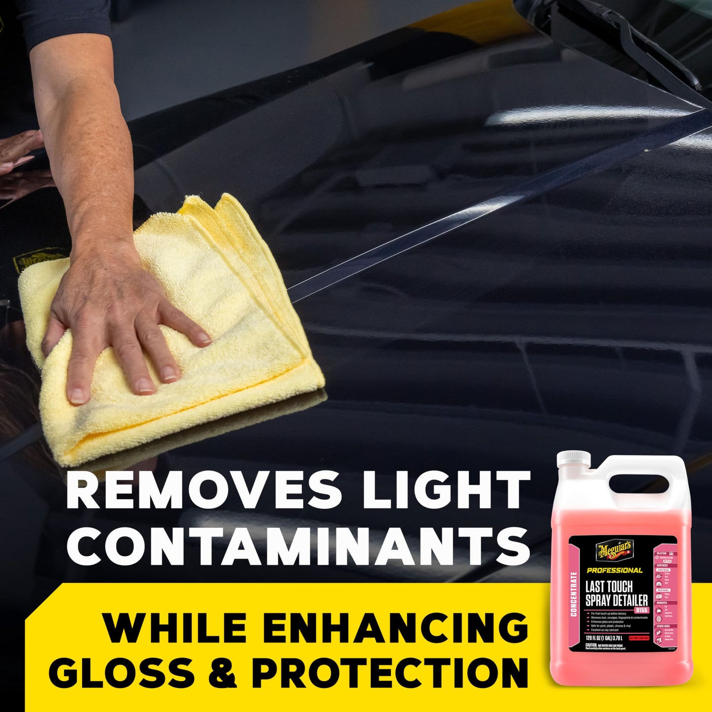 Meguiar's D15501 Last Touch Spray Detailer, Great for Use as Clay Lubricant, creates a Showroom Shine, Removes Dust, Smudges, Fingerprints and More, Versatile Use and Enhances Protection, 1 Gallon