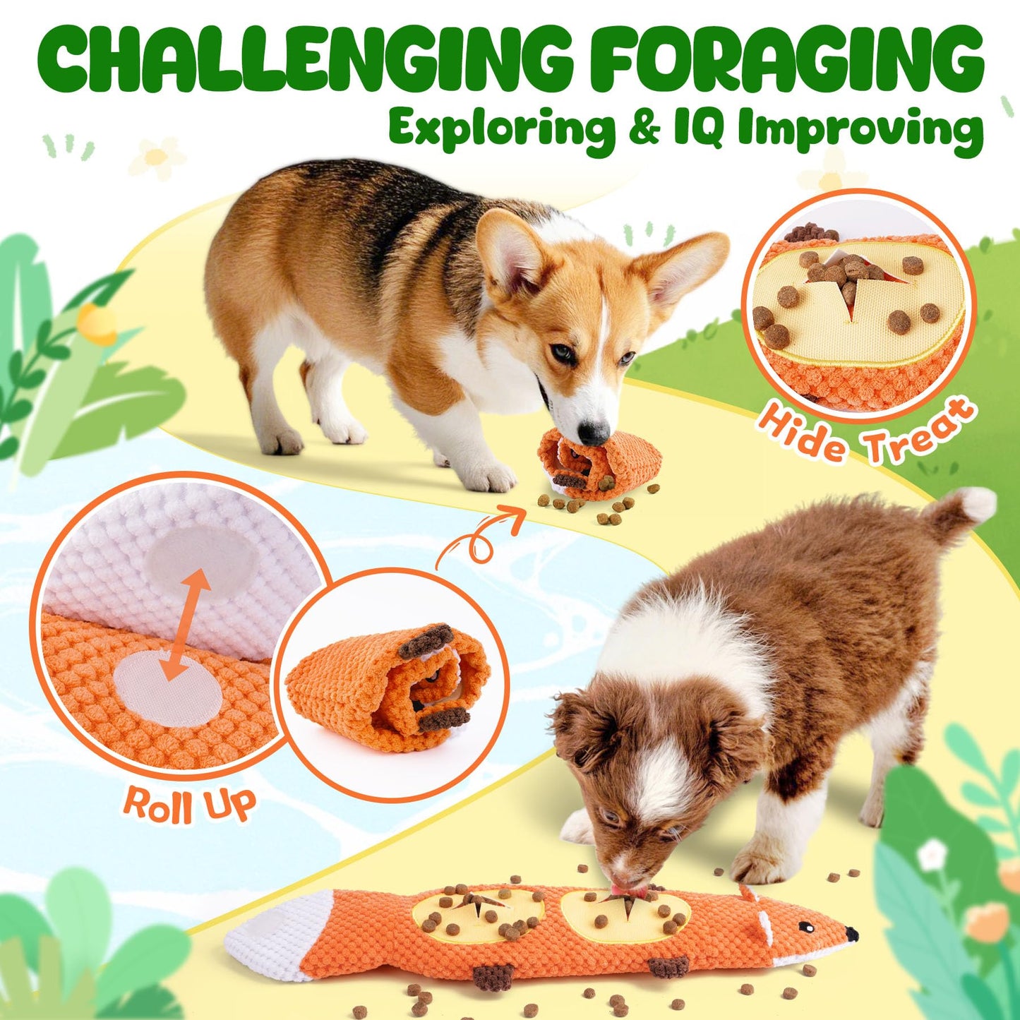 XIUGOAL Dog Toys for Aggressive Chewers, 2 Pack No Stuffing Interactive Dog Toys for Boredom and Teething, Squeaky Chew Toy for Small, Medium Breed to Keep Them Busy