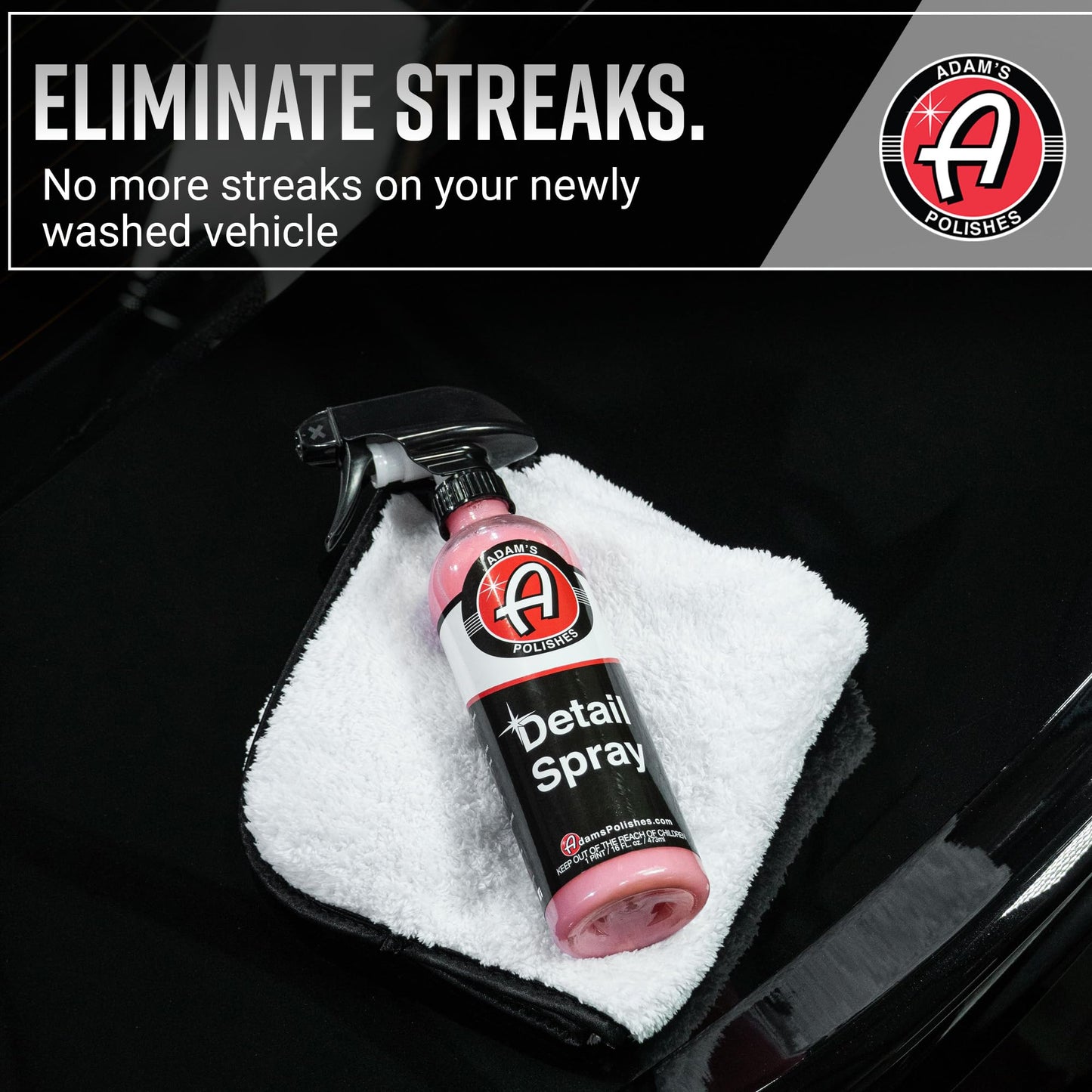 Adam's Polishes Detail Spray - Quick Waterless Detailer Spray for Car Detailing, Polisher Clay Bar & Wax Boosting Tech, Add Shine Gloss & Depth