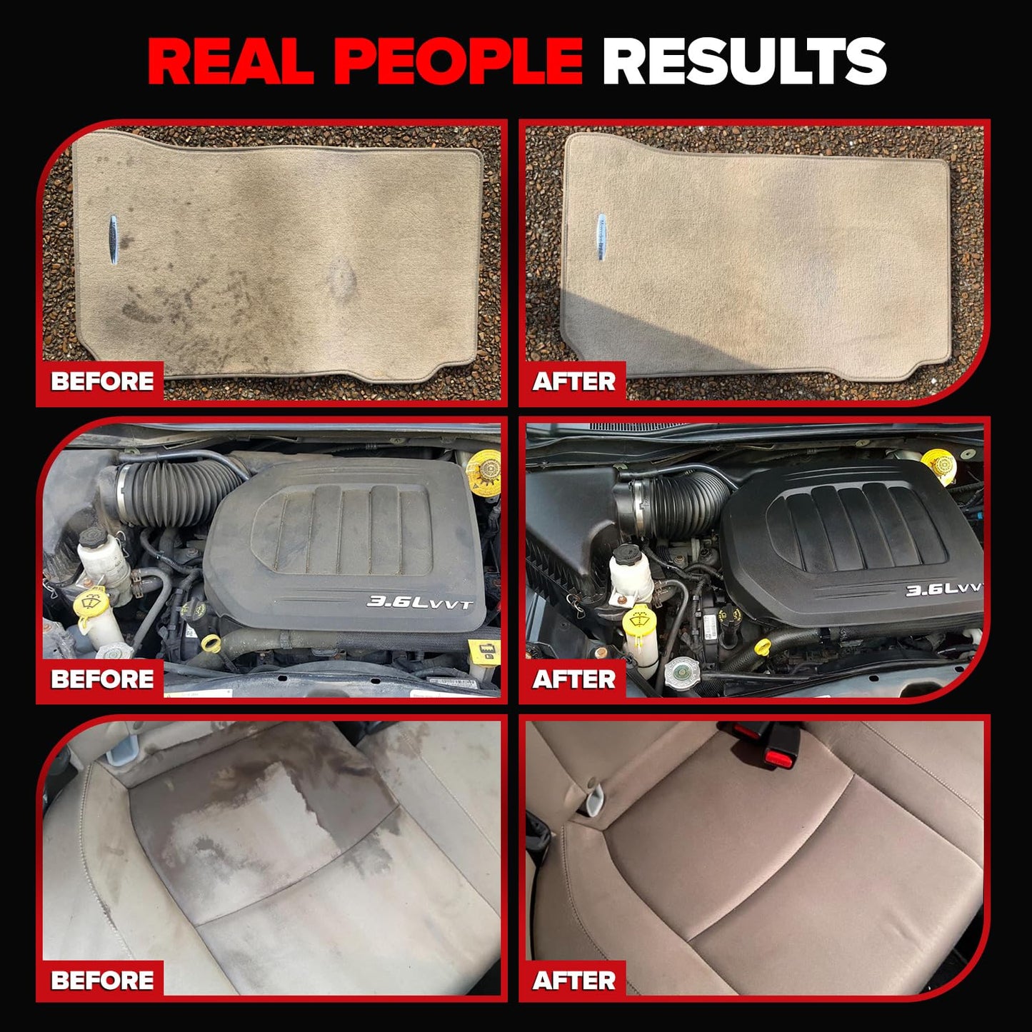 Carfidant Interior Car Cleaner - Removes Stains & Deep Cleans Car Seats, Leather, Fabric, Upholstery, Plastic, Dashboard & More - Car Cleaning Kit & Interior Detailer Spray - 18oz