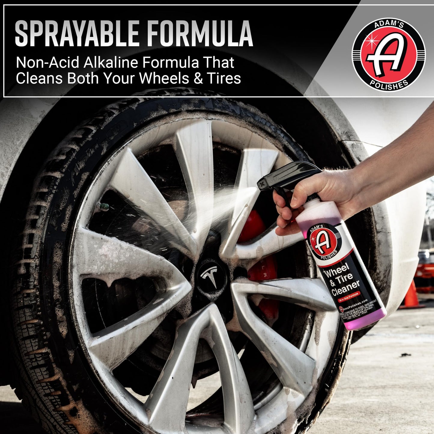 Adam's Polishes Wheel & Tire Cleaner 16oz - Professional All in One Car Wash Wheel Well Cleaning Spray for Car Detailing | Safe On Most Rim Finishes