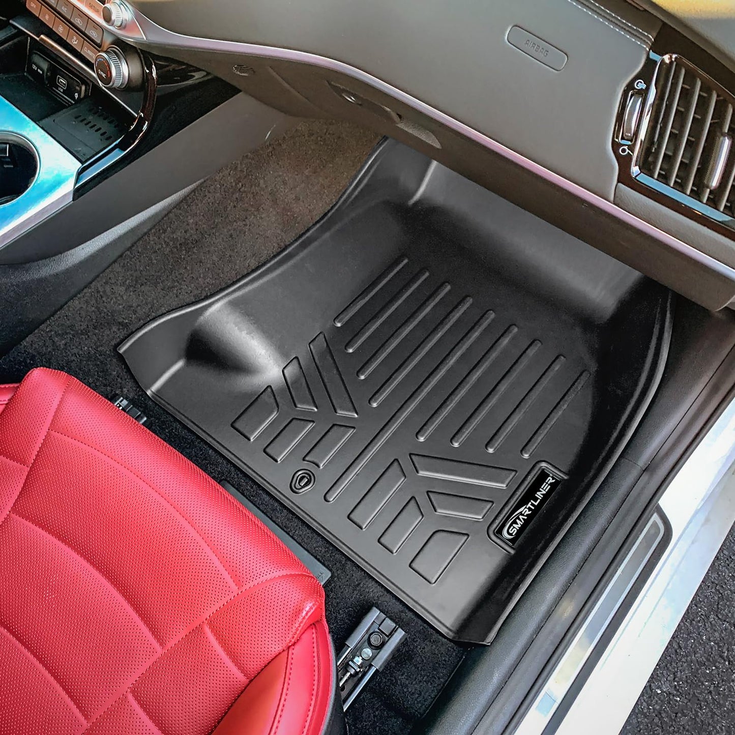 SMARTLINER Custom Fit All Weather 2 Row Floor Mat Liner Set Compatible with 2018-2023 Kia Stinger