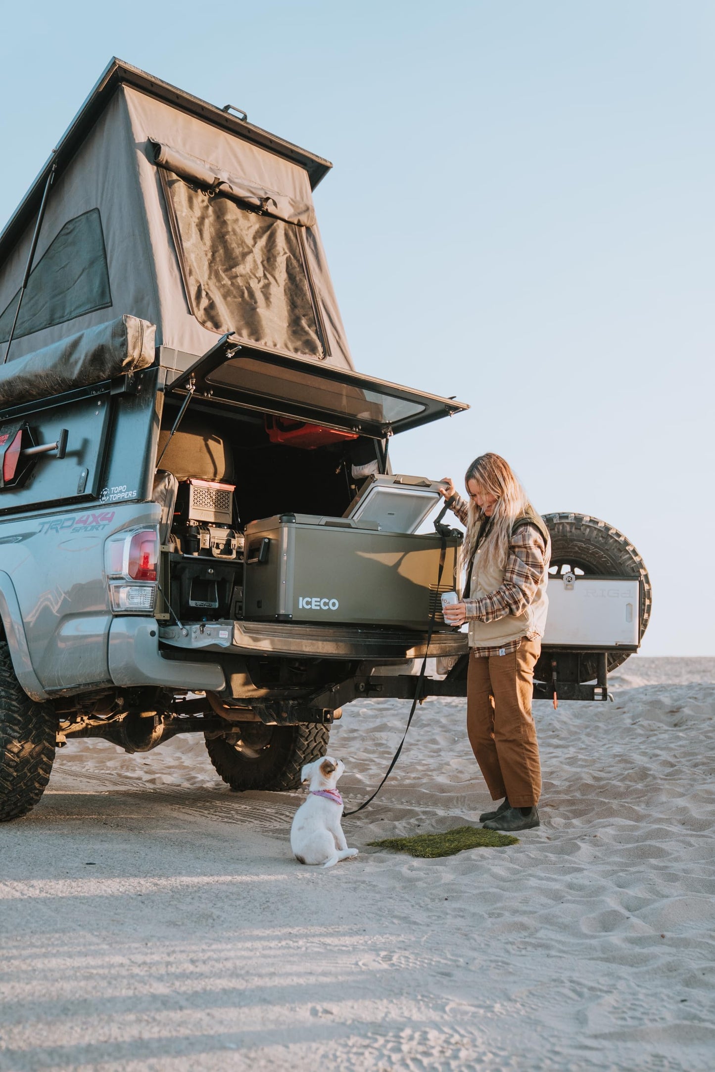 ICECO VL75 ProD 12V Refrigerator, Portable Freezer Fridge with AC/DC, 75L Dual Zone Car Fridge Powered by SECOP, 0℉ to 50℉, Electric Cooler for Car, Camping and Home Use [Olive Green Special Edition]