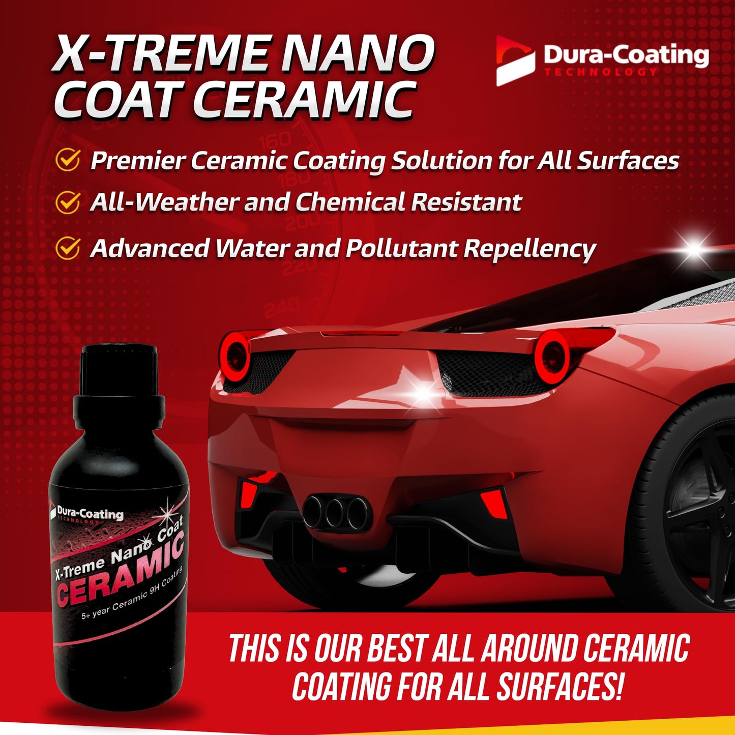 X-Treme Nano Coat Ceramic Coating - DURA-COATING TECHNOLOGY Car Polish and Detailing for Car Care - Lasts up to 5 Years With 1 Coat (50 ML)